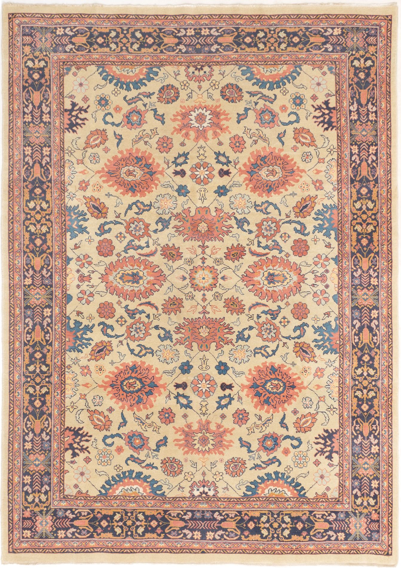 Hand-knotted Keisari Cream Wool Rug 6'5" x 9'0" Size: 6'5" x 9'0"  