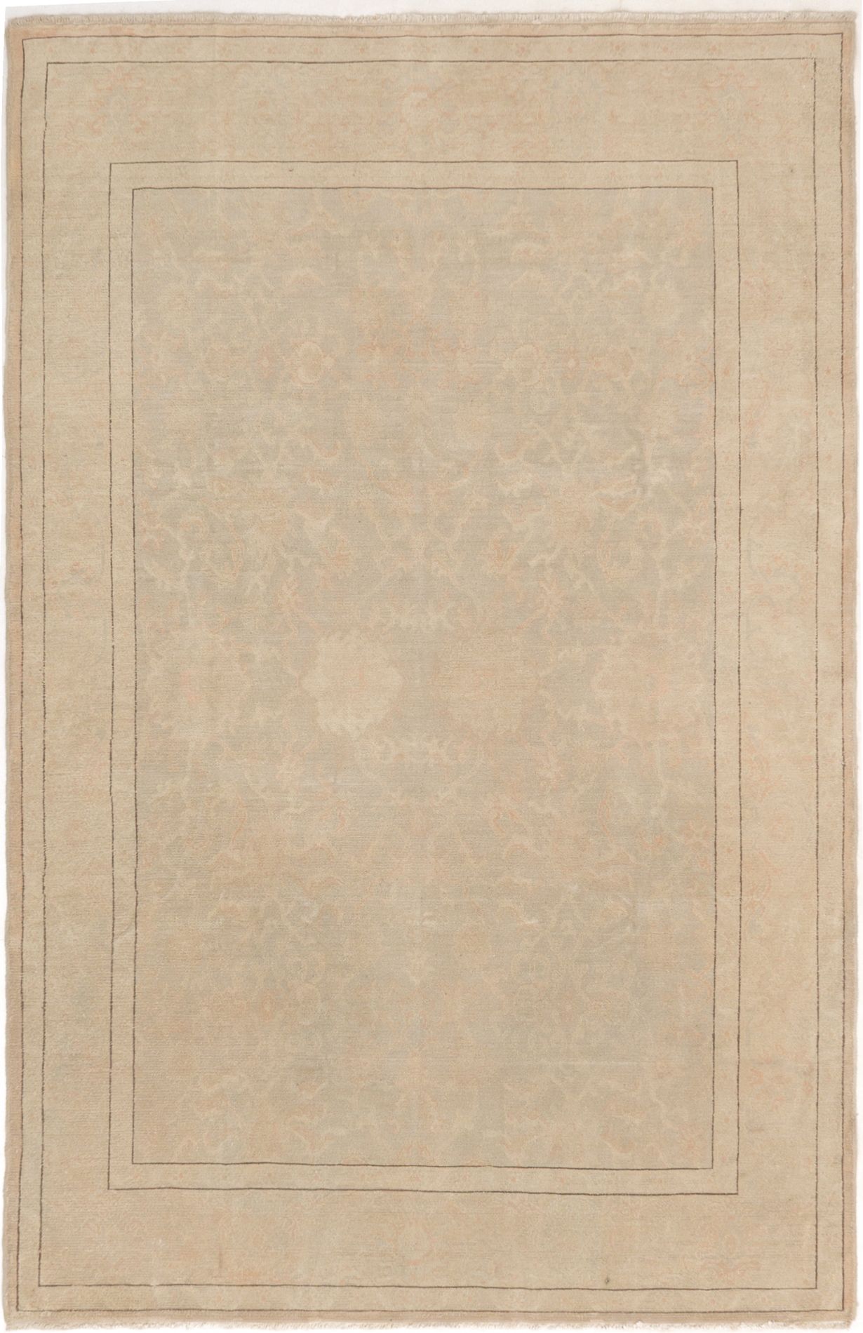 Hand-knotted Keisari Light Grey Wool Rug 6'0" x 9'0" Size: 6'0" x 9'0"  