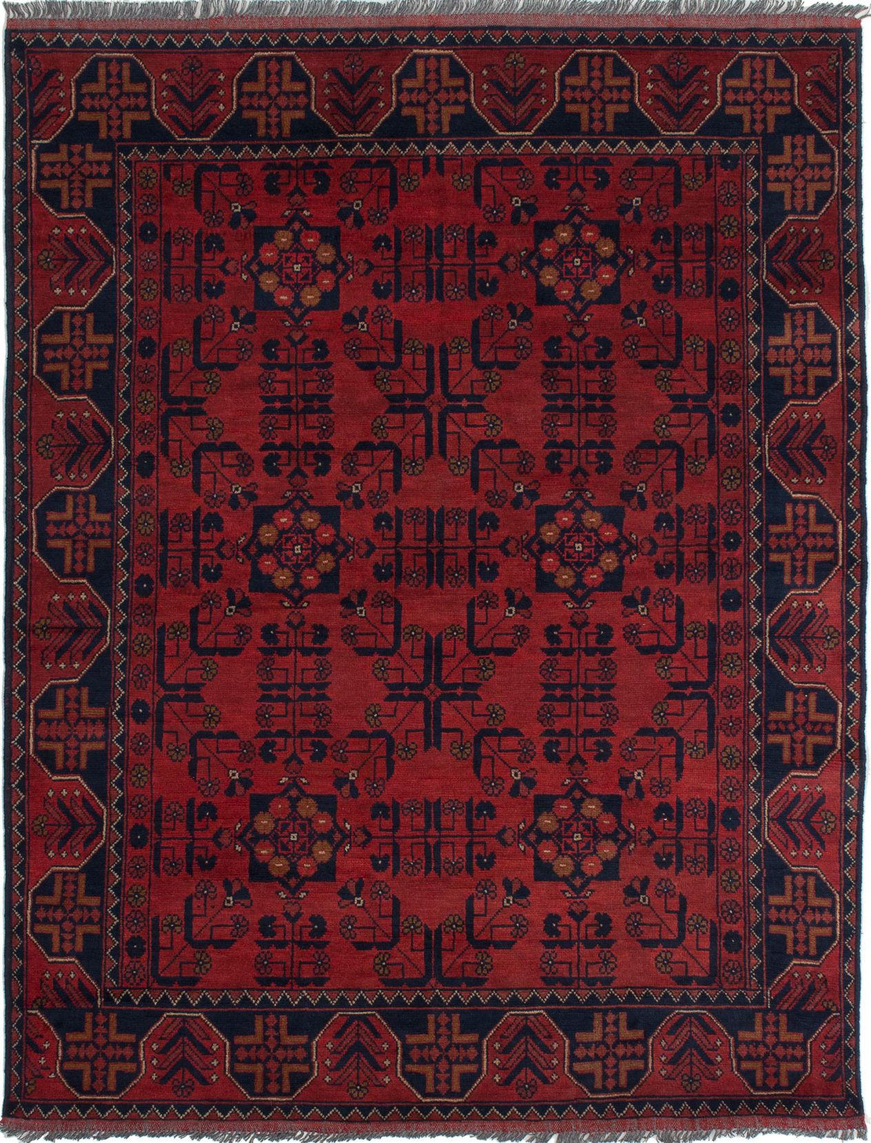 Hand-knotted Finest Khal Mohammadi Red Wool Rug 4'11" x 6'5" (14) Size: 4'11" x 6'5"  