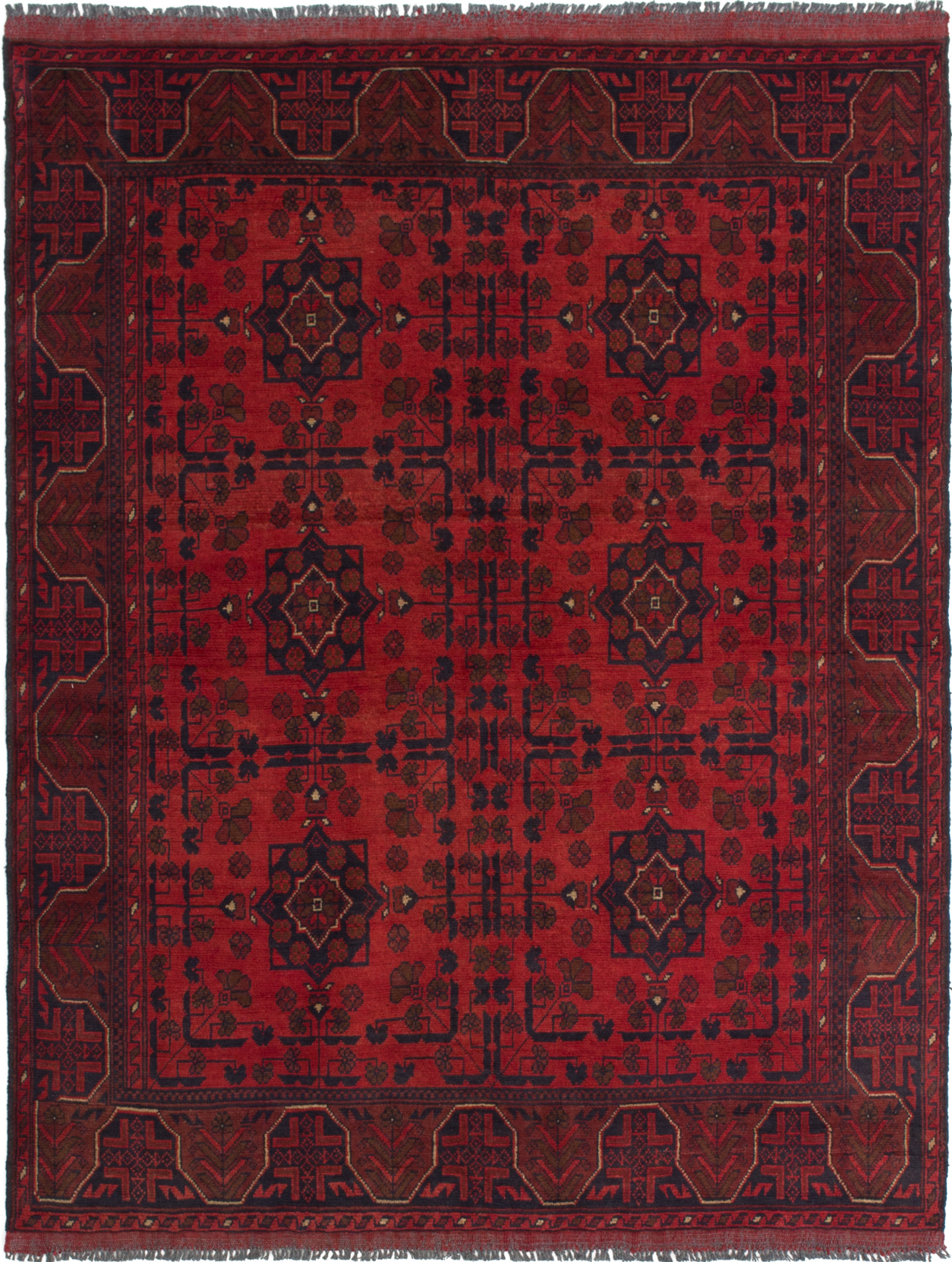 Hand-knotted Finest Khal Mohammadi Red Wool Rug 4'11" x 6'4"  Size: 4'11" x 6'4"  