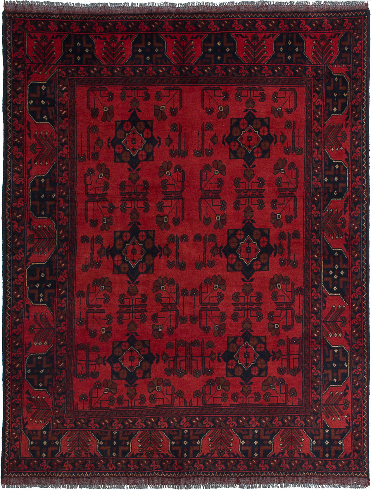 Hand-knotted Finest Khal Mohammadi Red Wool Rug 4'10" x 6'4"  Size: 4'10" x 6'4"  