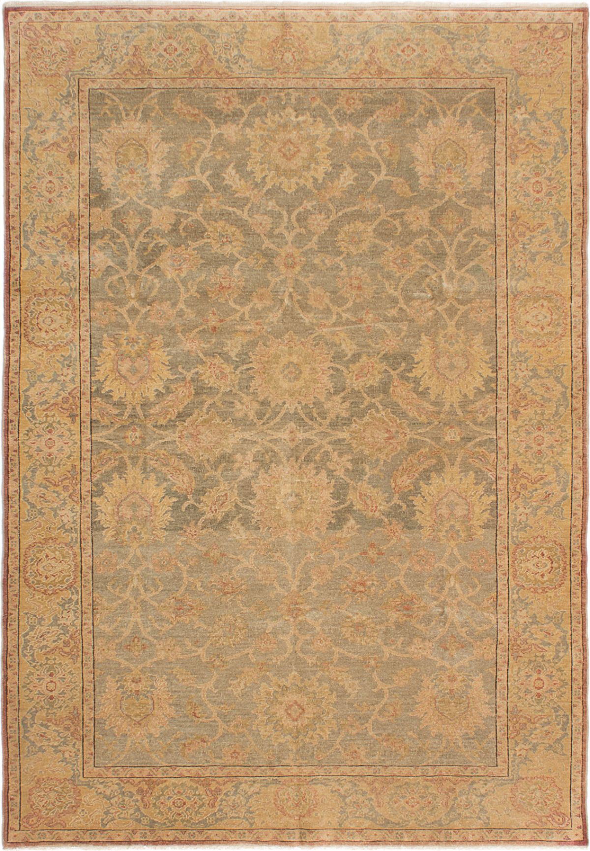 Hand-knotted Anatolian Authentic Grey Wool Rug 6'2" x 8'11" Size: 6'2" x 8'11"  