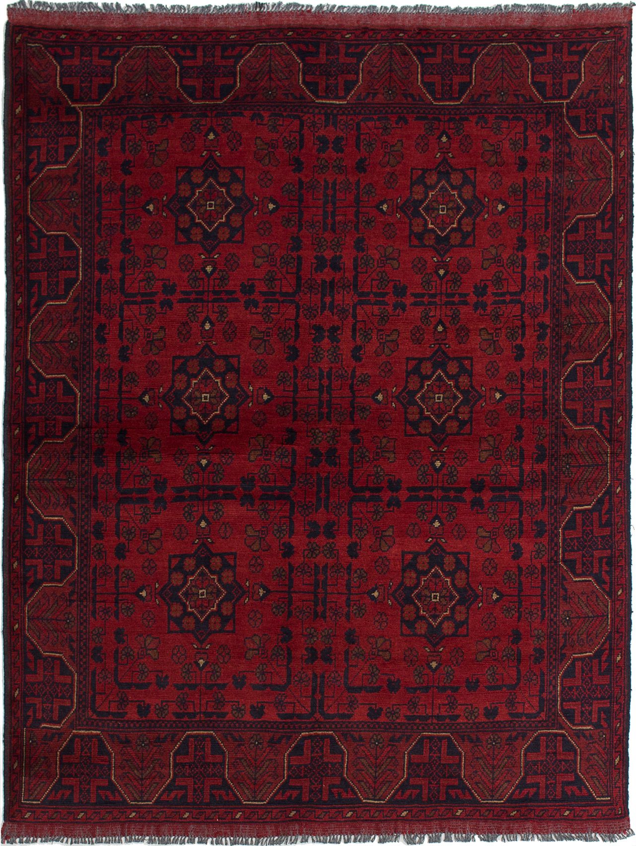 Hand-knotted Finest Khal Mohammadi Red Wool Rug 5'0" x 6'6"  Size: 5'0" x 6'6"  