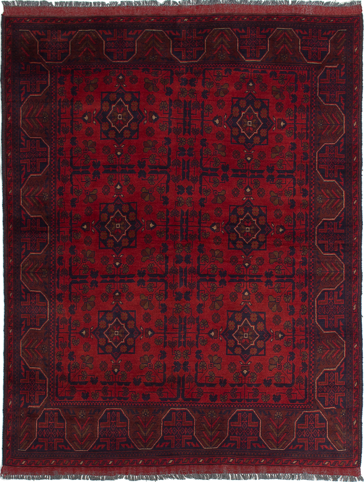 Hand-knotted Finest Khal Mohammadi Red Wool Rug 4'11" x 6'6" (19) Size: 4'11" x 6'6"  