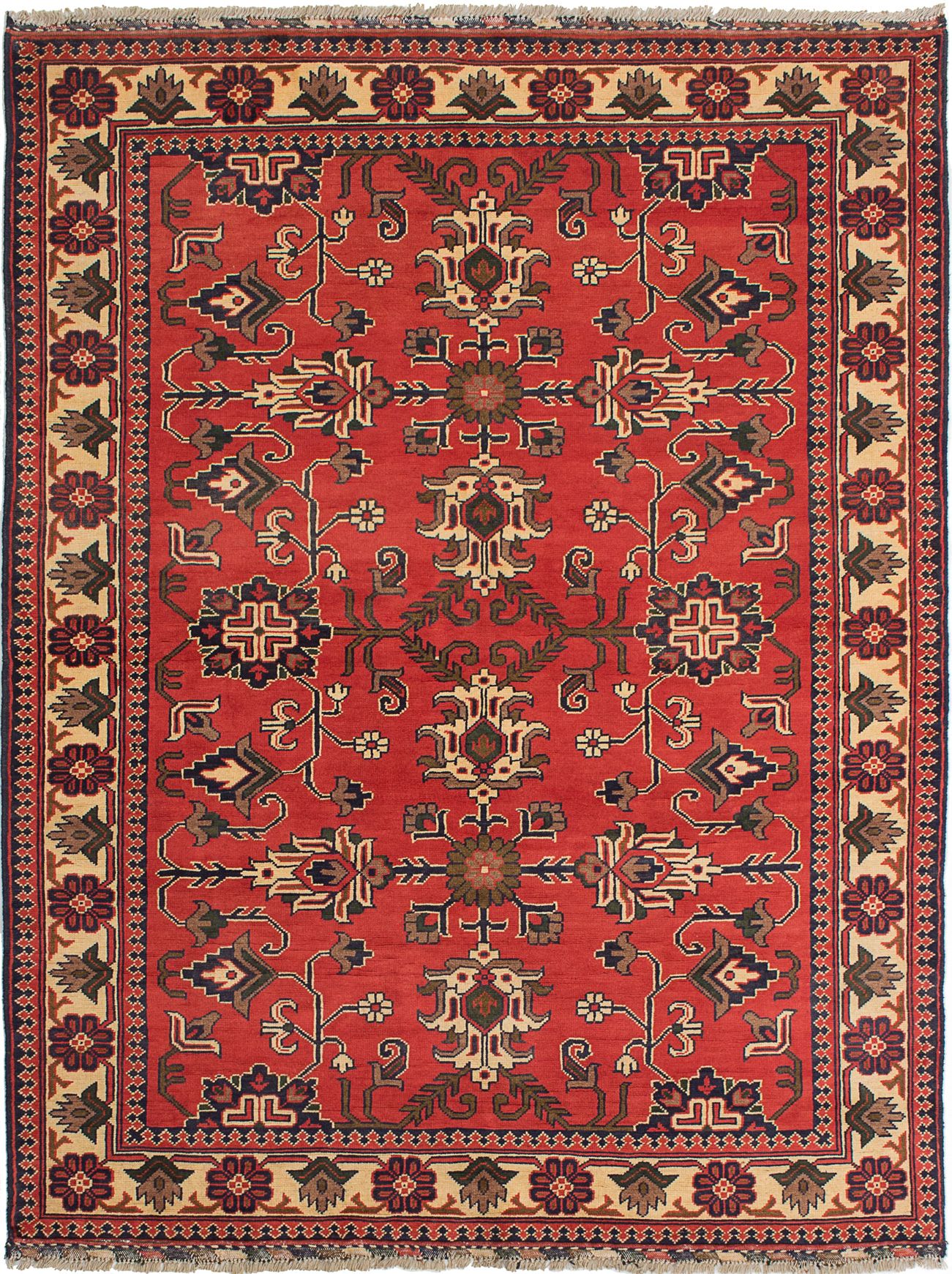 Hand-knotted Finest Kargahi Dark Copper Wool Rug 5'2" x 6'9"  Size: 5'2" x 6'9"  