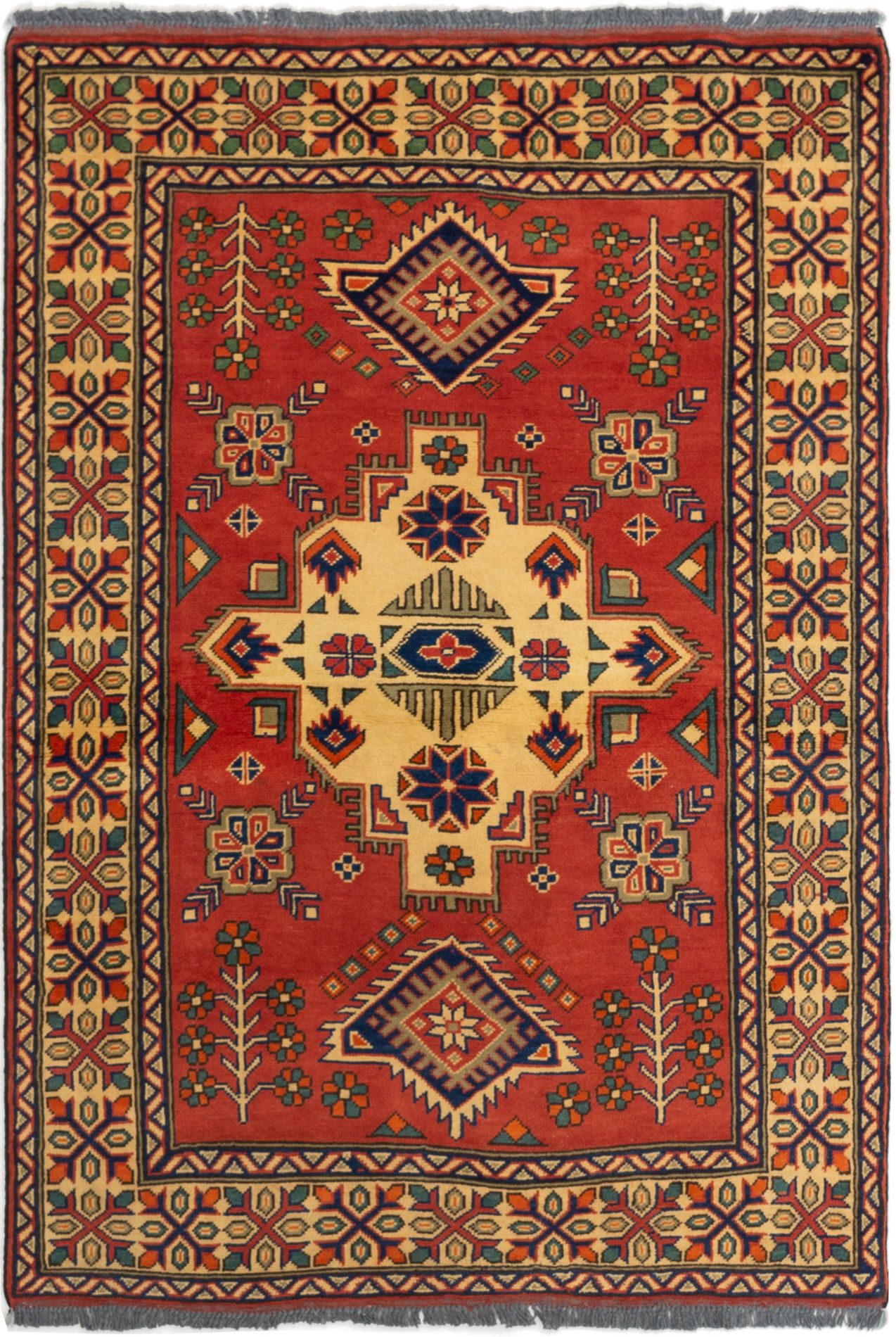 Hand-knotted Finest Kargahi Copper Wool Rug 3'11" x 5'8" Size: 3'11" x 5'8"  