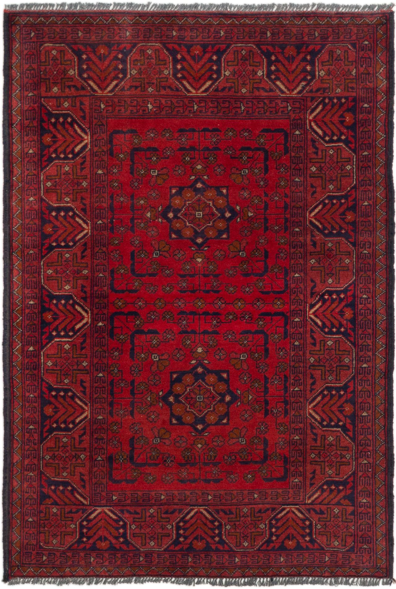 Hand-knotted Finest Khal Mohammadi Red Wool Rug 3'3" x 4'10" (19) Size: 3'3" x 4'10"  
