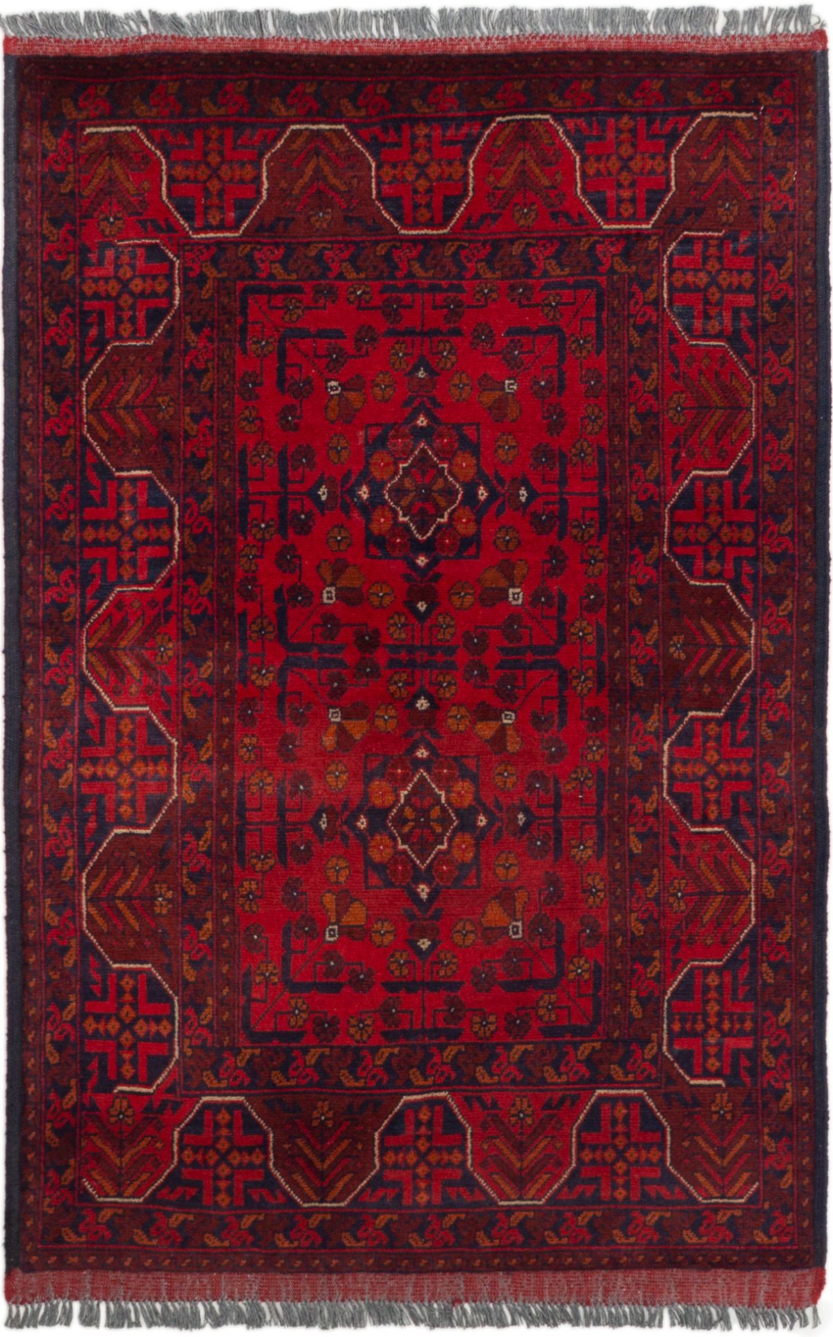 Hand-knotted Finest Khal Mohammadi Red Wool Rug 3'4" x 4'11" (15) Size: 3'4" x 4'11"  