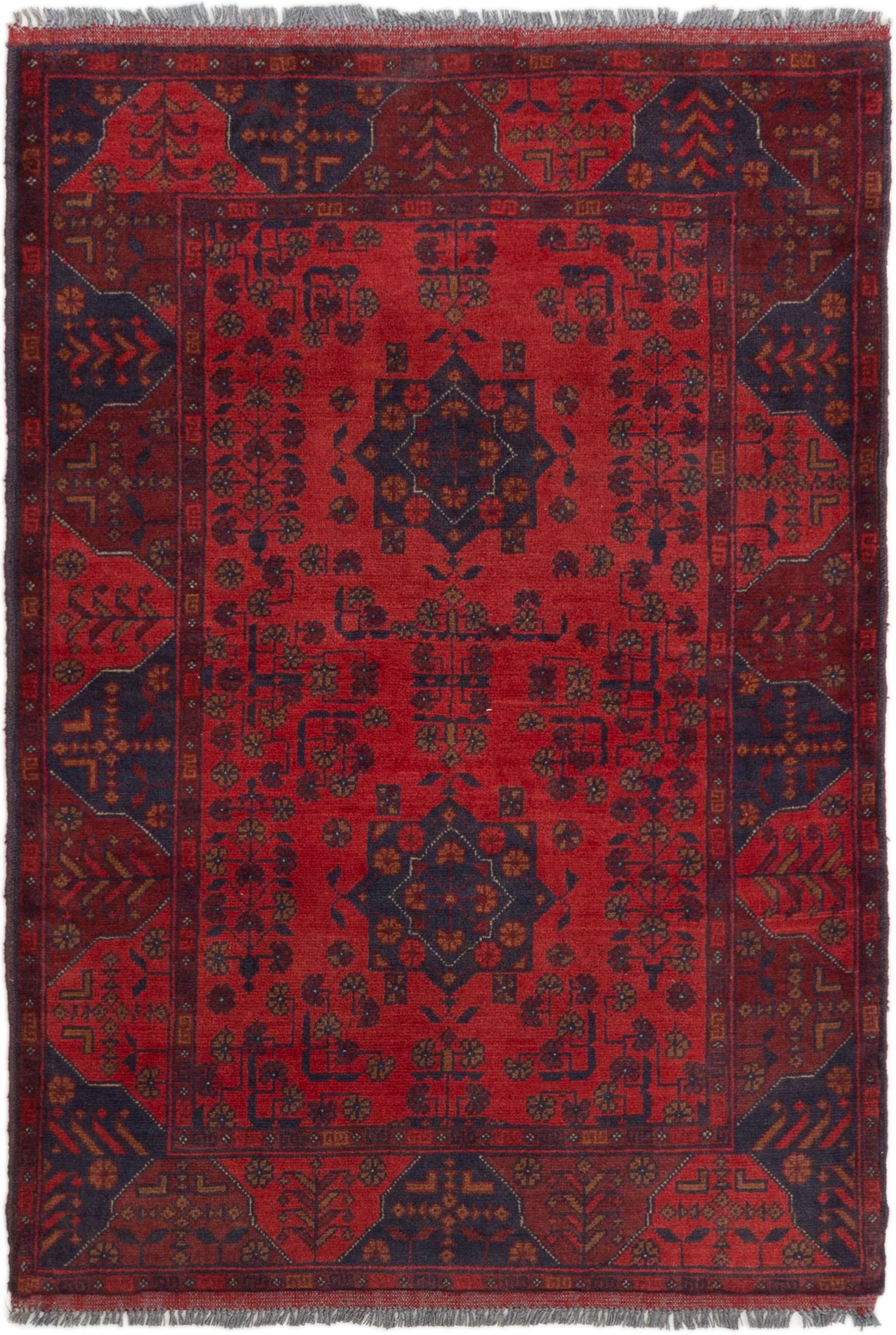 Hand-knotted Finest Khal Mohammadi Red Wool Rug 3'3" x 4'9"  Size: 3'3" x 4'9"  