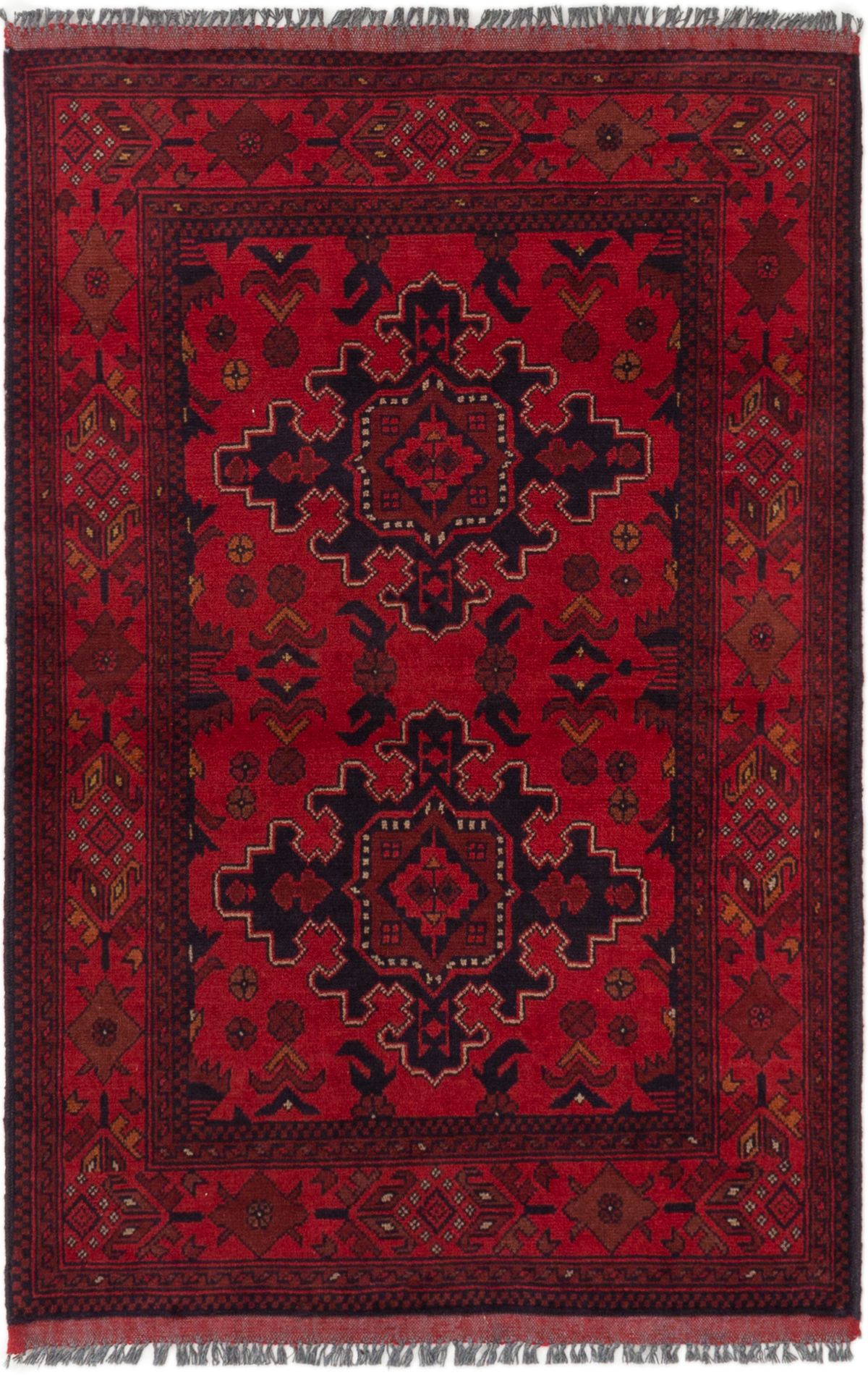 Hand-knotted Finest Khal Mohammadi Red Wool Rug 3'2" x 4'10"  Size: 3'2" x 4'10"  