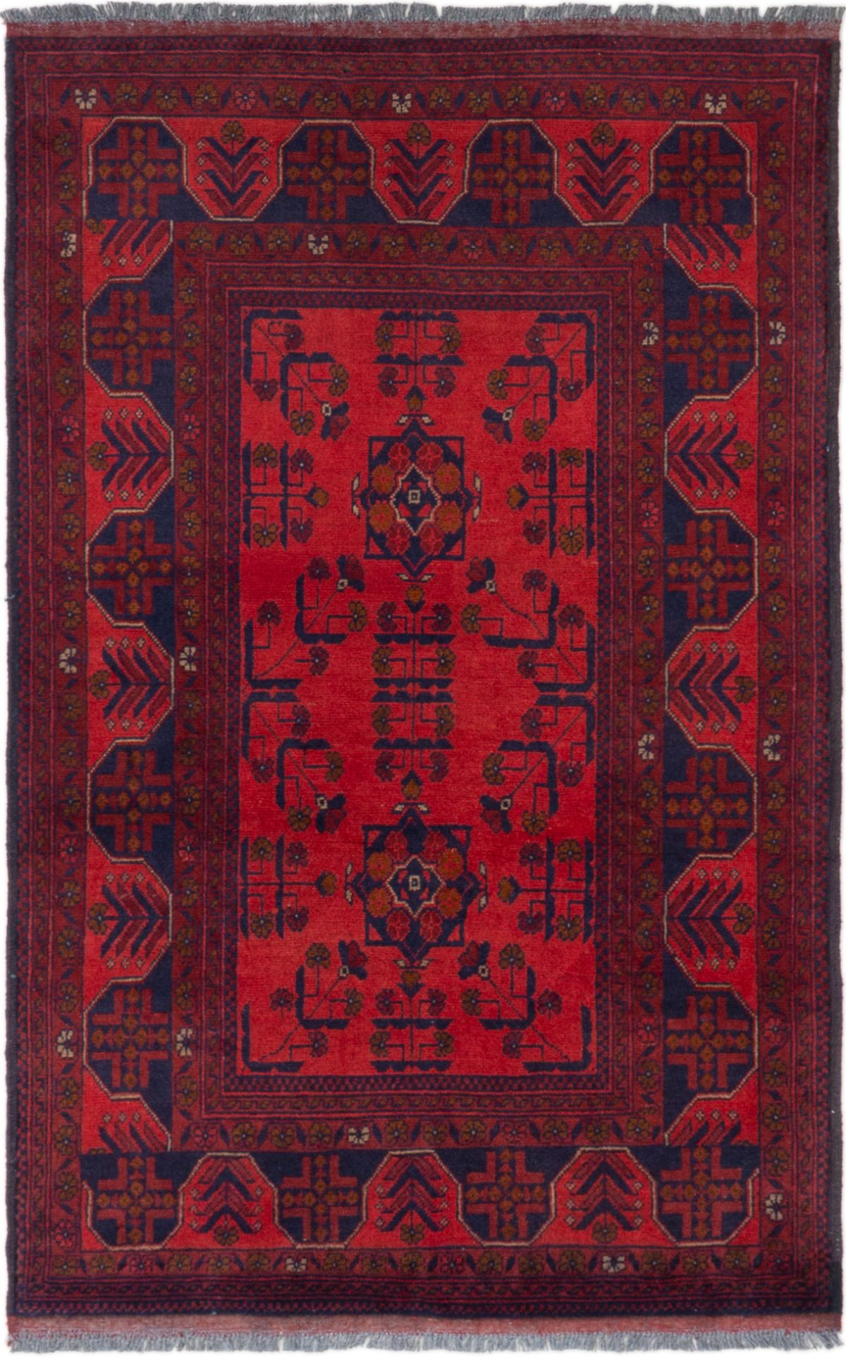 Hand-knotted Finest Khal Mohammadi Red Wool Rug 3'2" x 5'1"  Size: 3'2" x 5'1"  
