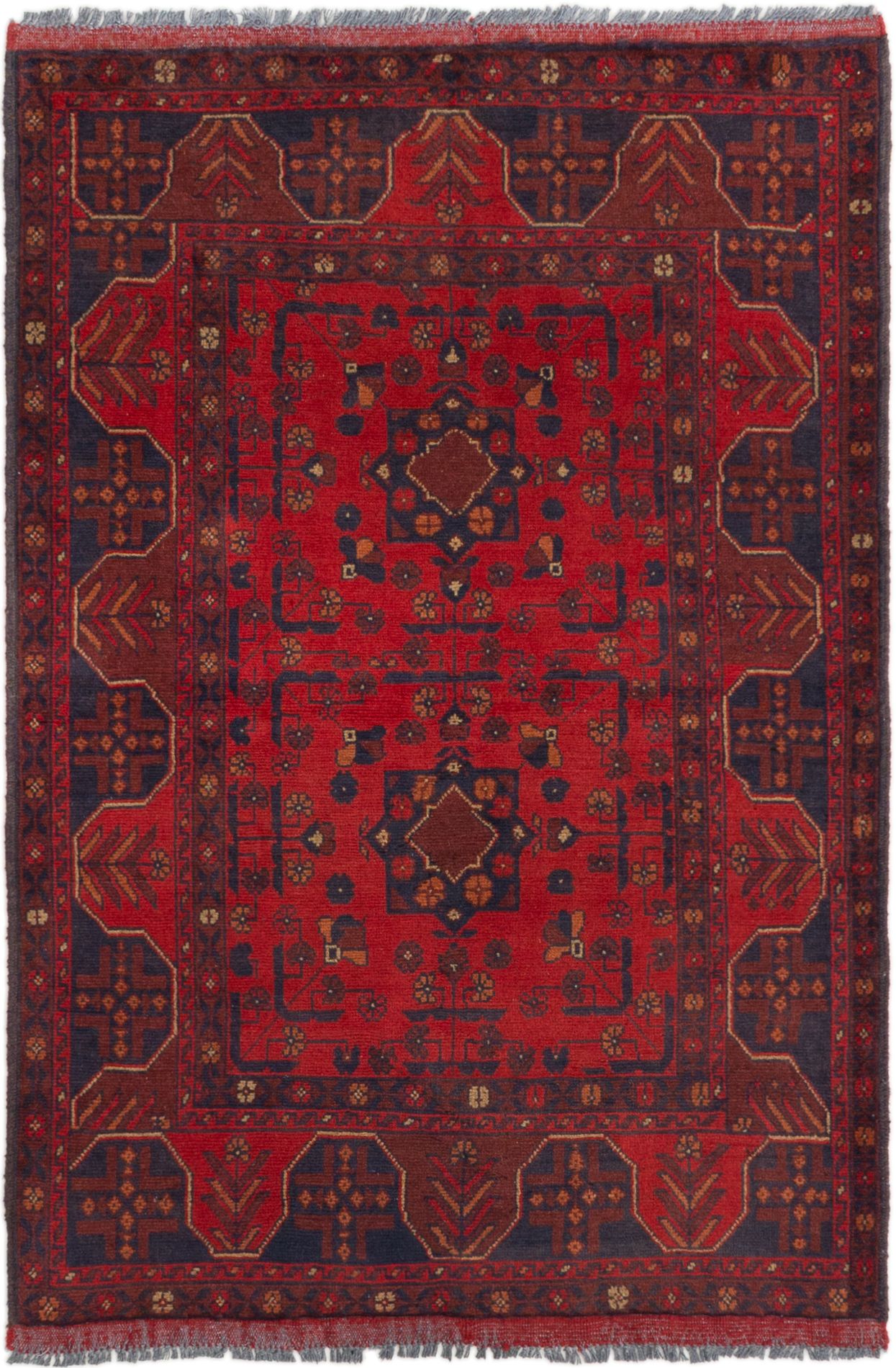 Hand-knotted Finest Khal Mohammadi Red Wool Rug 3'4" x 4'11" (16) Size: 3'4" x 4'11"  