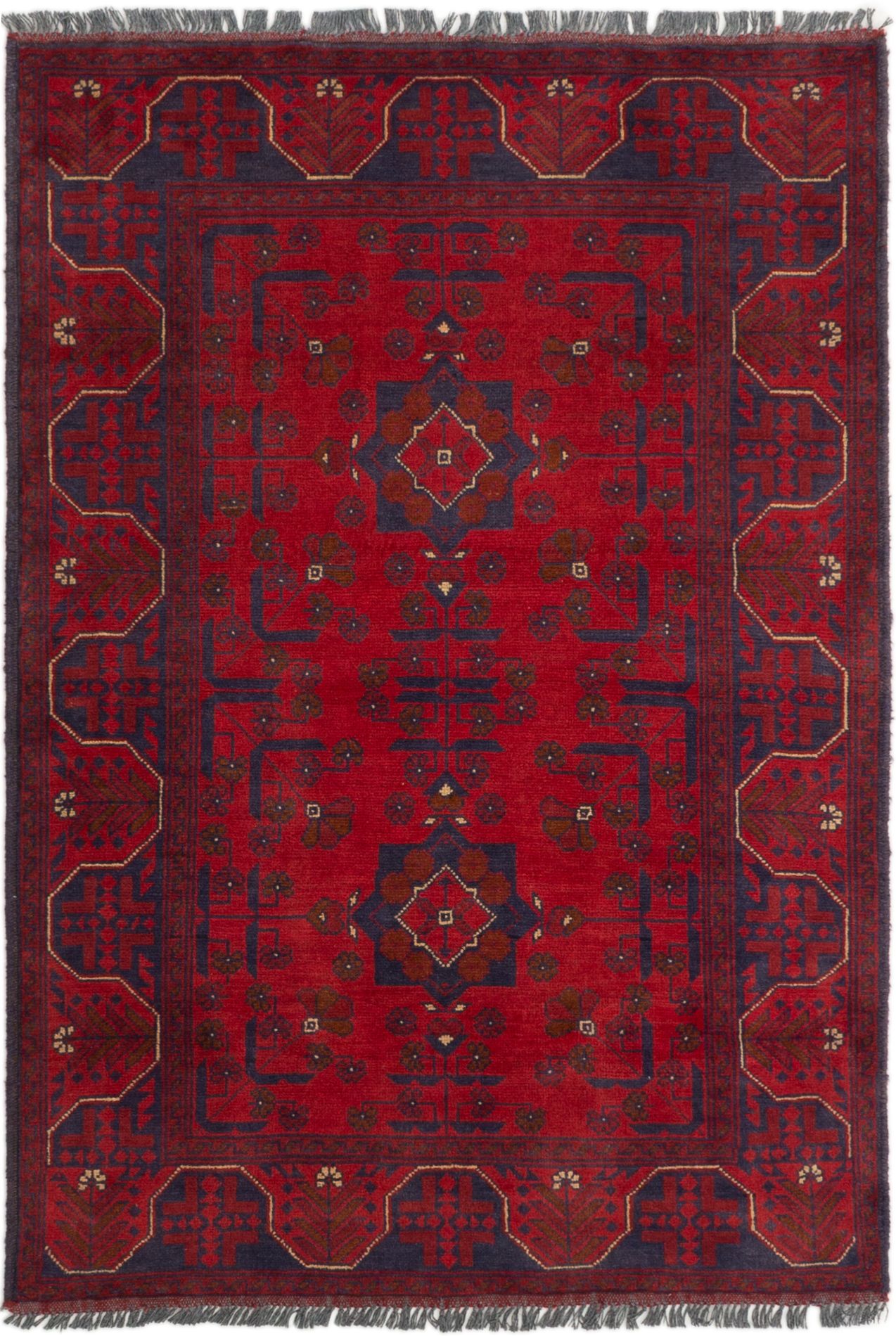 Hand-knotted Finest Khal Mohammadi Red Wool Rug 3'4" x 4'11" (18) Size: 3'4" x 4'11"  