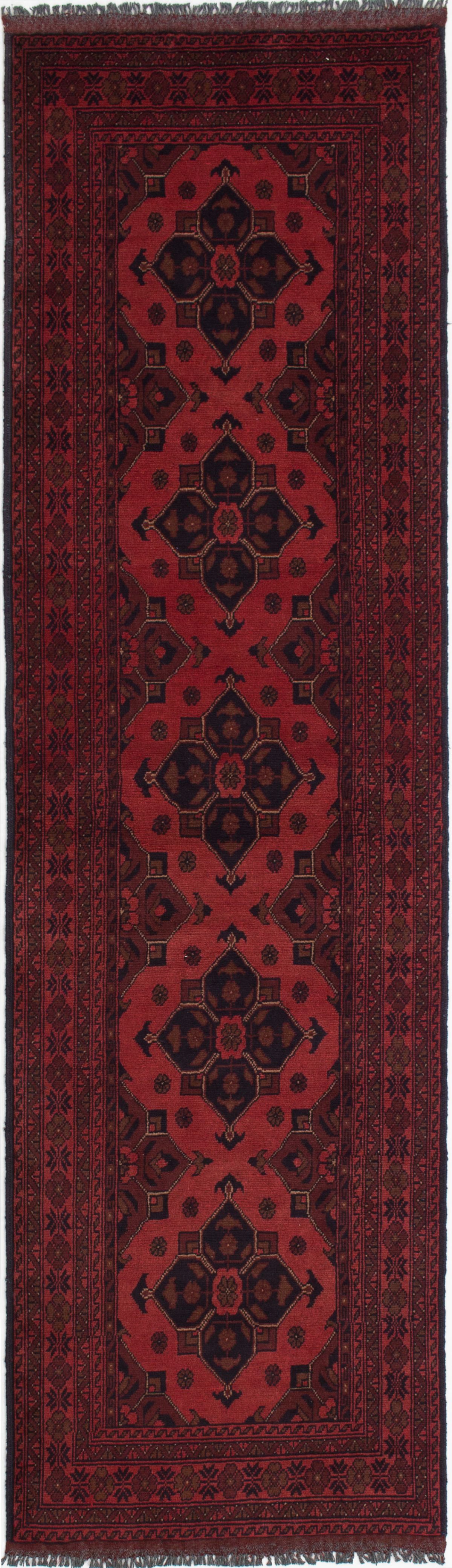 Hand-knotted Finest Khal Mohammadi Dark Copper Wool Rug 2'10" x 9'7" Size: 2'10" x 9'7"  