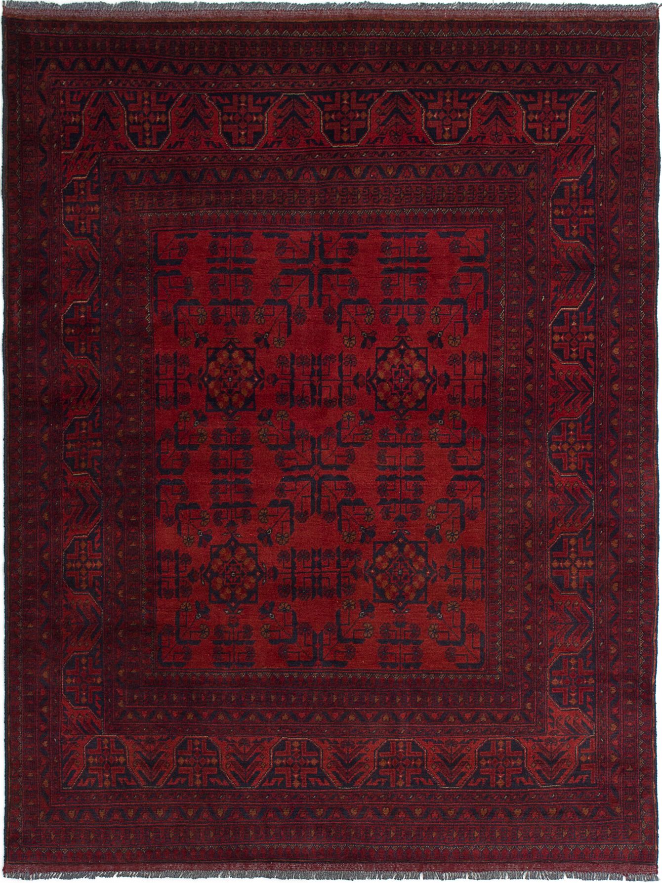Hand-knotted Finest Khal Mohammadi Red Wool Rug 4'11" x 6'3"  Size: 4'11" x 6'3"  