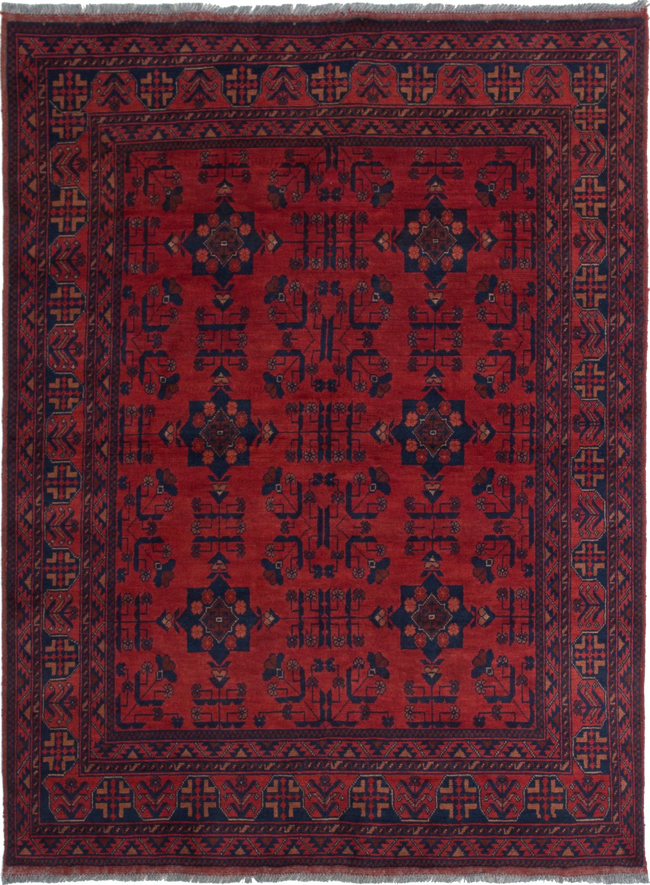 Hand-knotted Finest Khal Mohammadi Red Wool Rug 4'10" x 6'5"  Size: 4'10" x 6'5"  