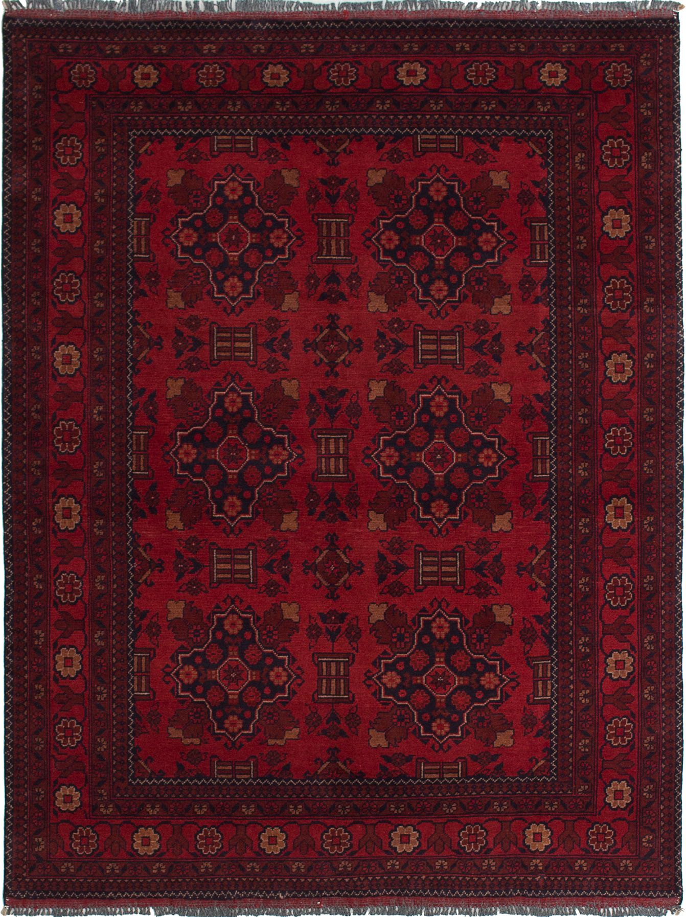 Hand-knotted Finest Khal Mohammadi Red Wool Rug 4'10" x 6'7"  Size: 4'10" x 6'7"  