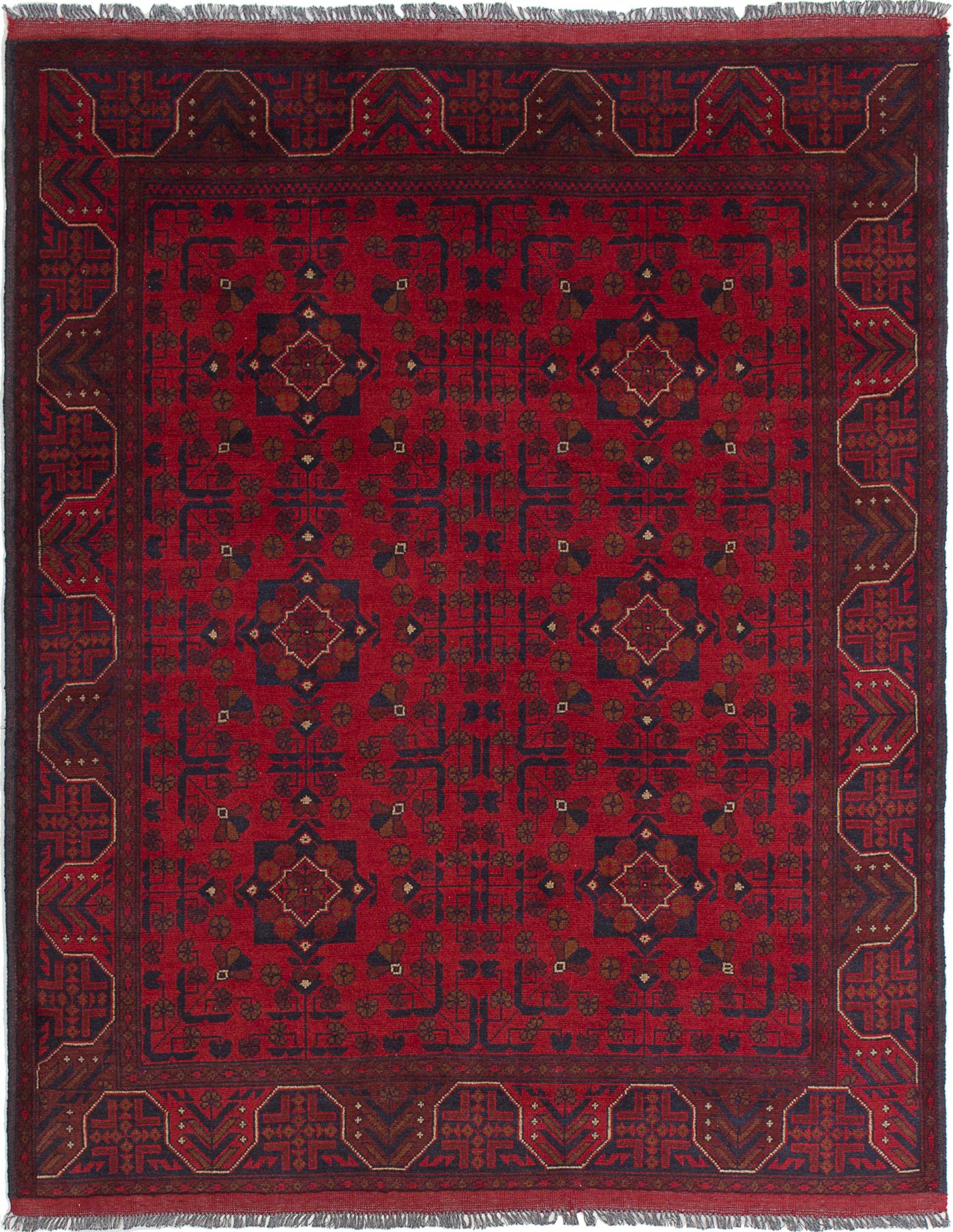 Hand-knotted Finest Khal Mohammadi Red Wool Rug 4'11" x 6'5" (16) Size: 4'11" x 6'5"  