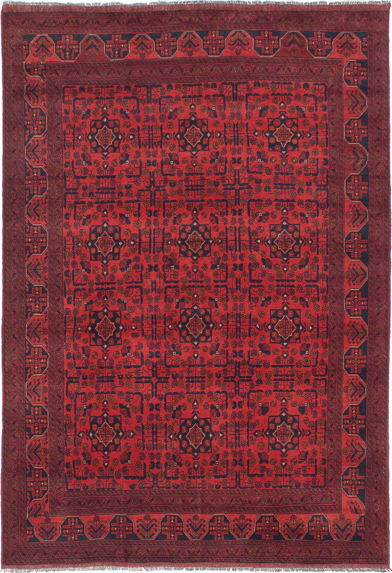 Hand-knotted Finest Khal Mohammadi Red Wool Rug 6'8" x 9'9"  Size: 6'8" x 9'9"  