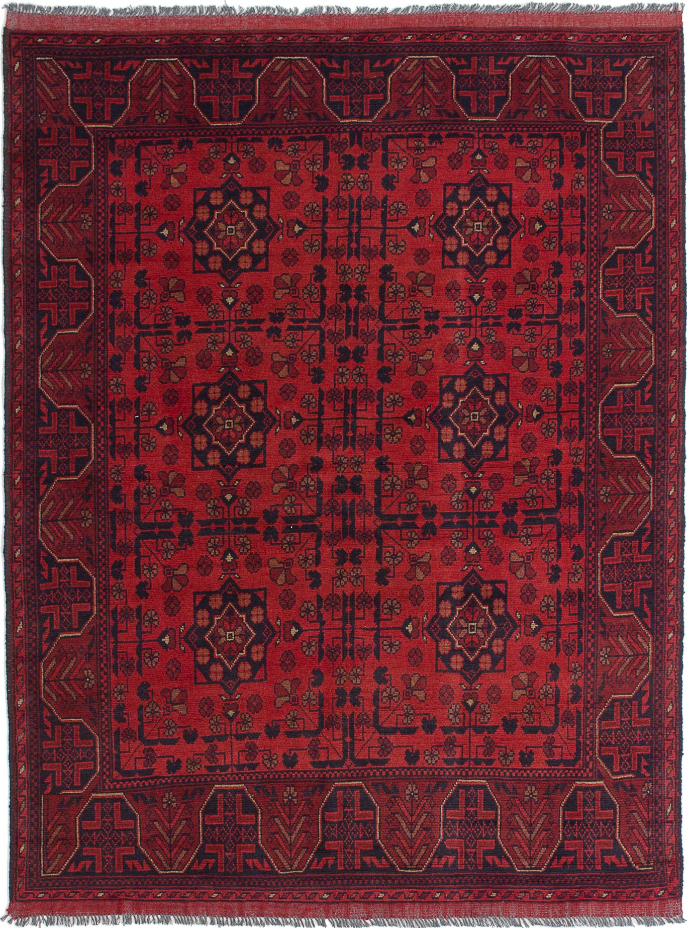 Hand-knotted Finest Khal Mohammadi Red Wool Rug 4'11" x 6'8"  Size: 4'11" x 6'8"  