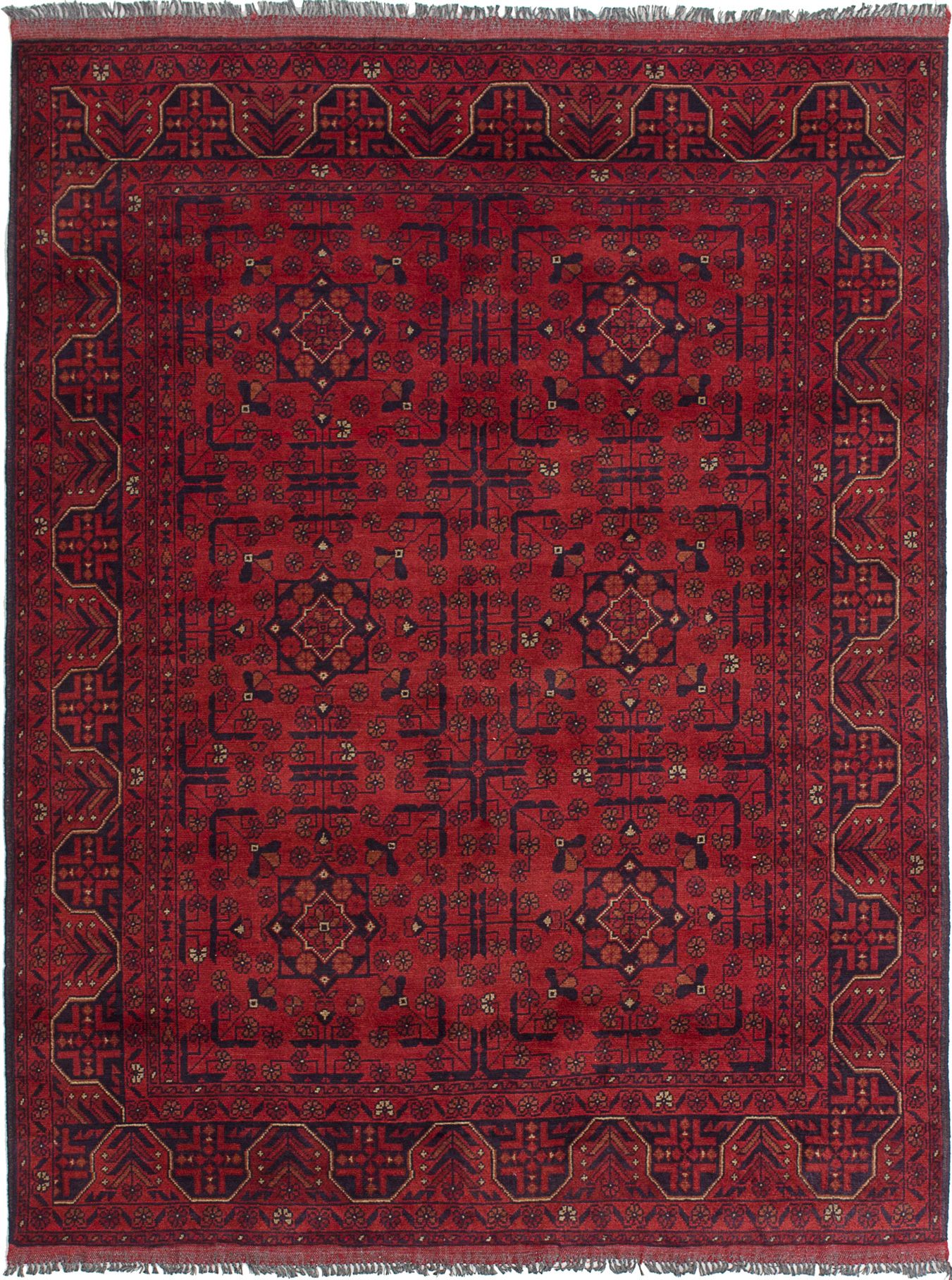 Hand-knotted Finest Khal Mohammadi Red Wool Rug 4'10" x 6'6"  Size: 4'10" x 6'6"  