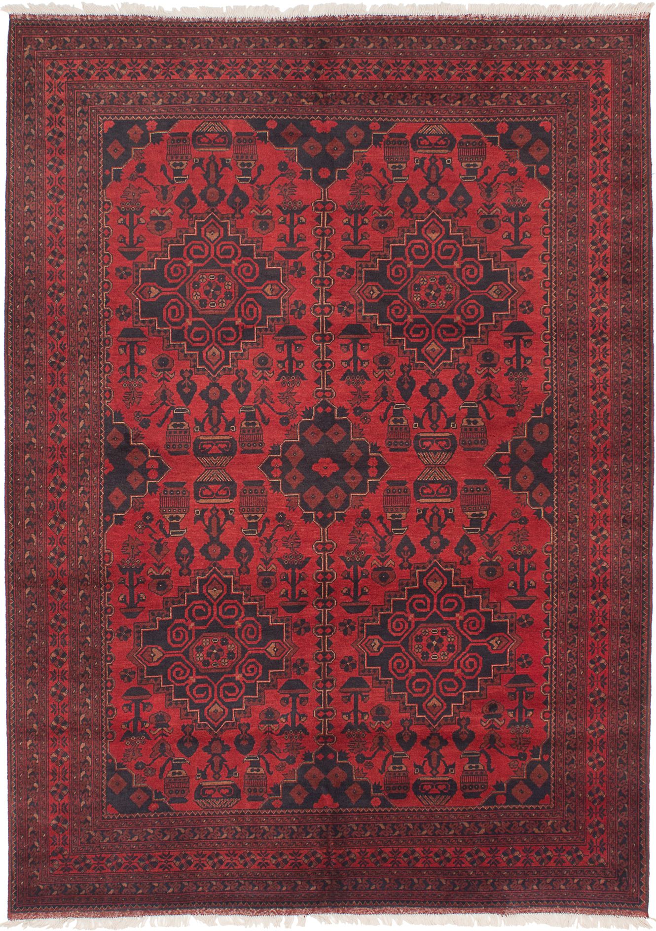 Hand-knotted Finest Khal Mohammadi Red Wool Rug 6'8" x 9'4"  Size: 6'8" x 9'4"  