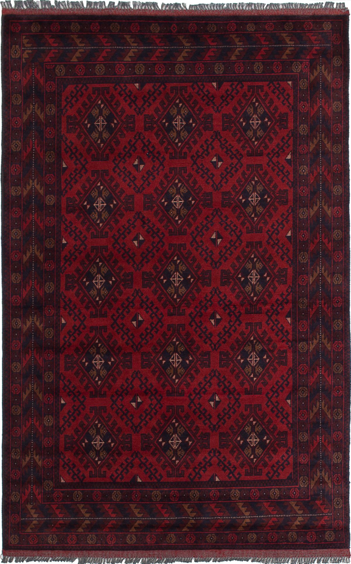 Hand-knotted Finest Khal Mohammadi Red Wool Rug 4'1" x 6'7"  Size: 4'1" x 6'7"  