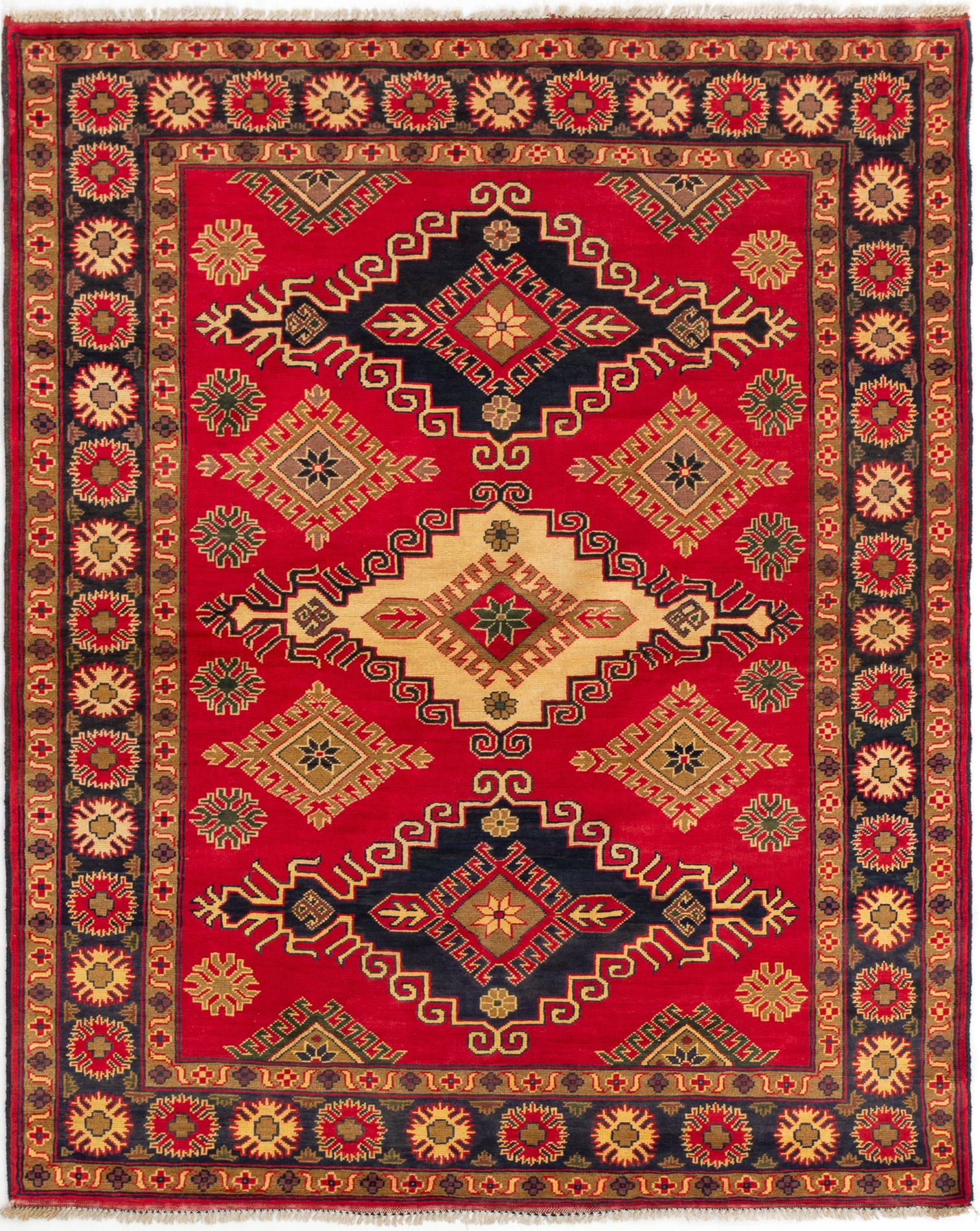 Hand-knotted Finest Kargahi Red Wool Rug 5'1" x 6'7"  Size: 5'1" x 6'7"  