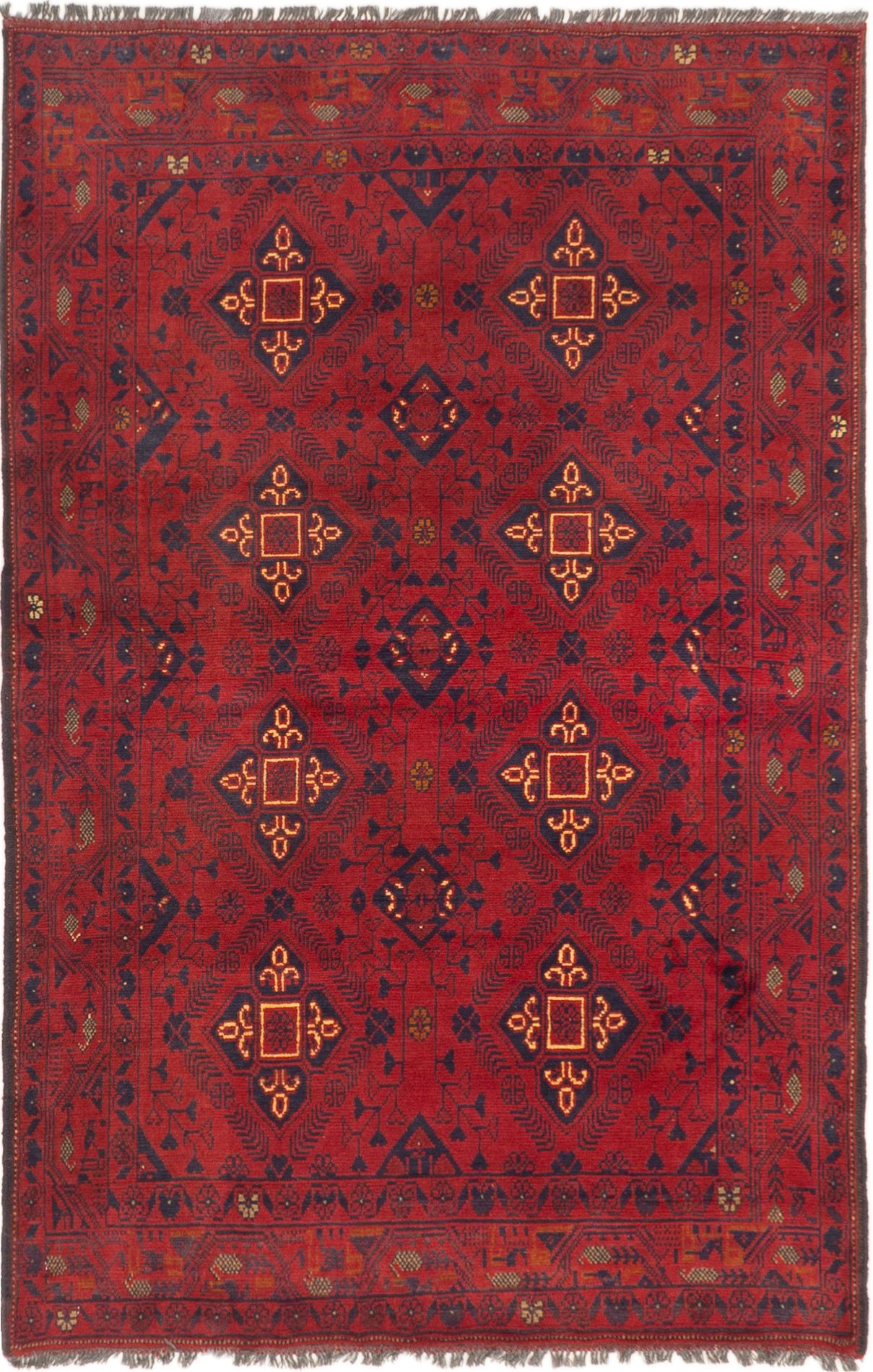 Hand-knotted Finest Khal Mohammadi Dark Red Wool Rug 4'4" x 6'6"  Size: 4'4" x 6'6"  
