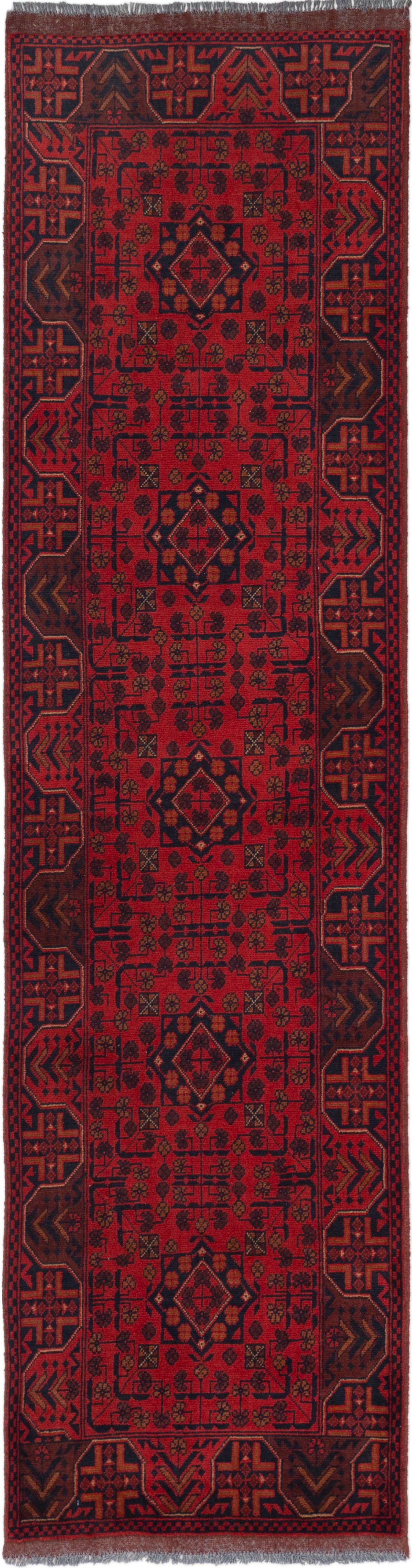 Hand-knotted Finest Khal Mohammadi Red Wool Rug 2'7" x 9'7" (14) Size: 2'7" x 9'7"  