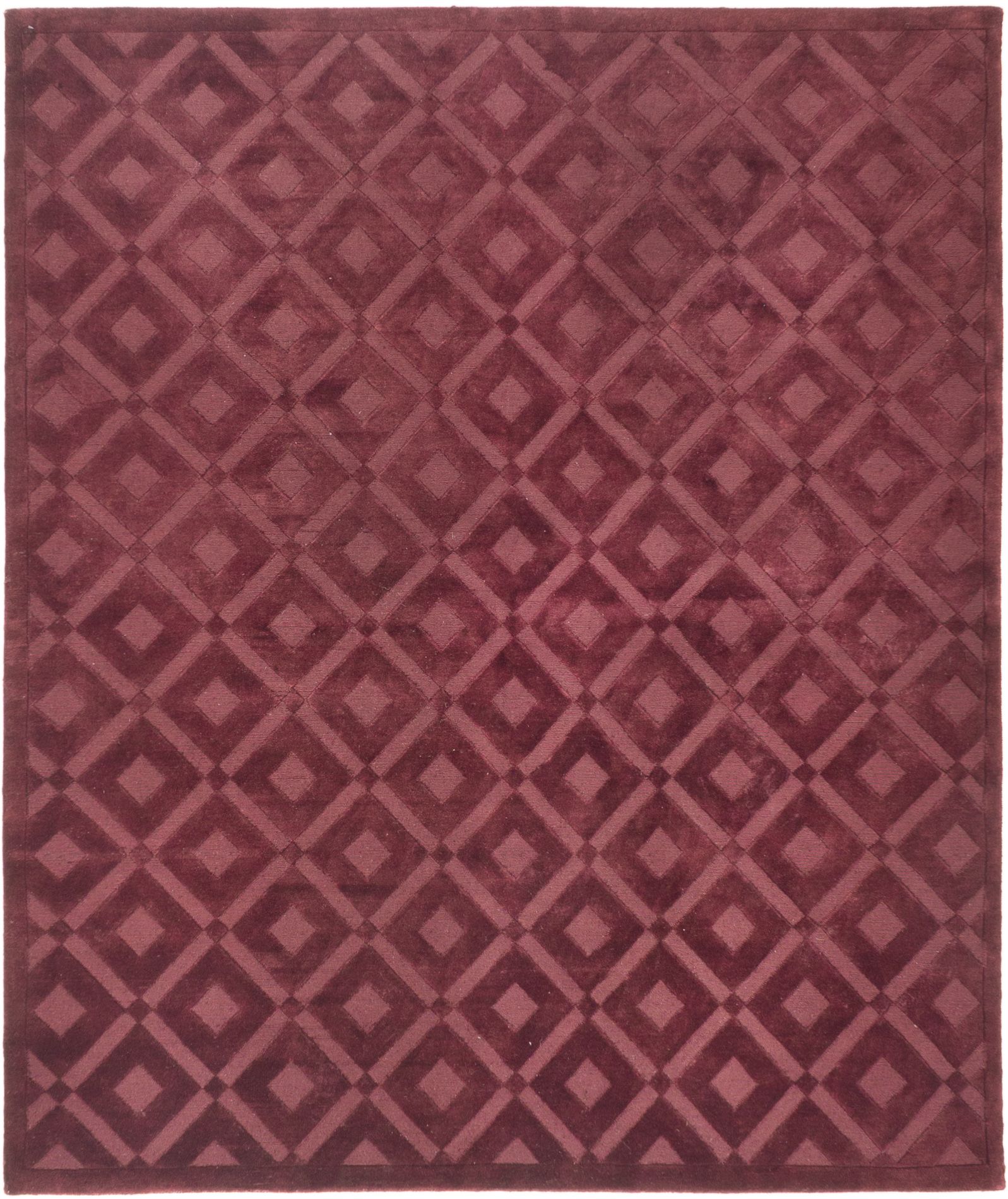 Hand-knotted Luribaft Gabbeh Riz Dark Burgundy Wool Rug 7'0" x 8'3" Size: 7'0" x 8'3"  