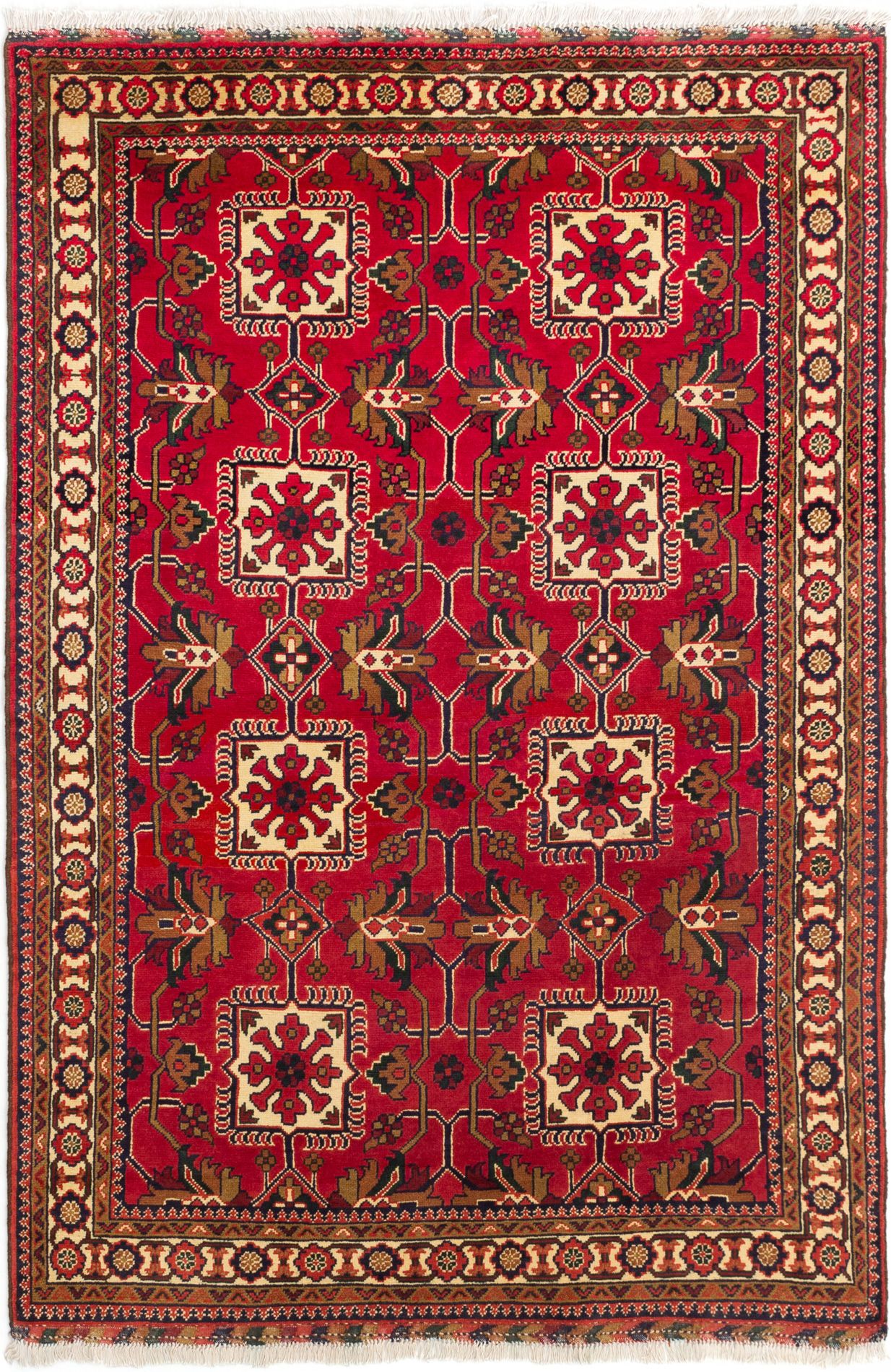 Hand-knotted Finest Kargahi Red Wool Rug 4'11" x 7'2" Size: 4'11" x 7'2"  