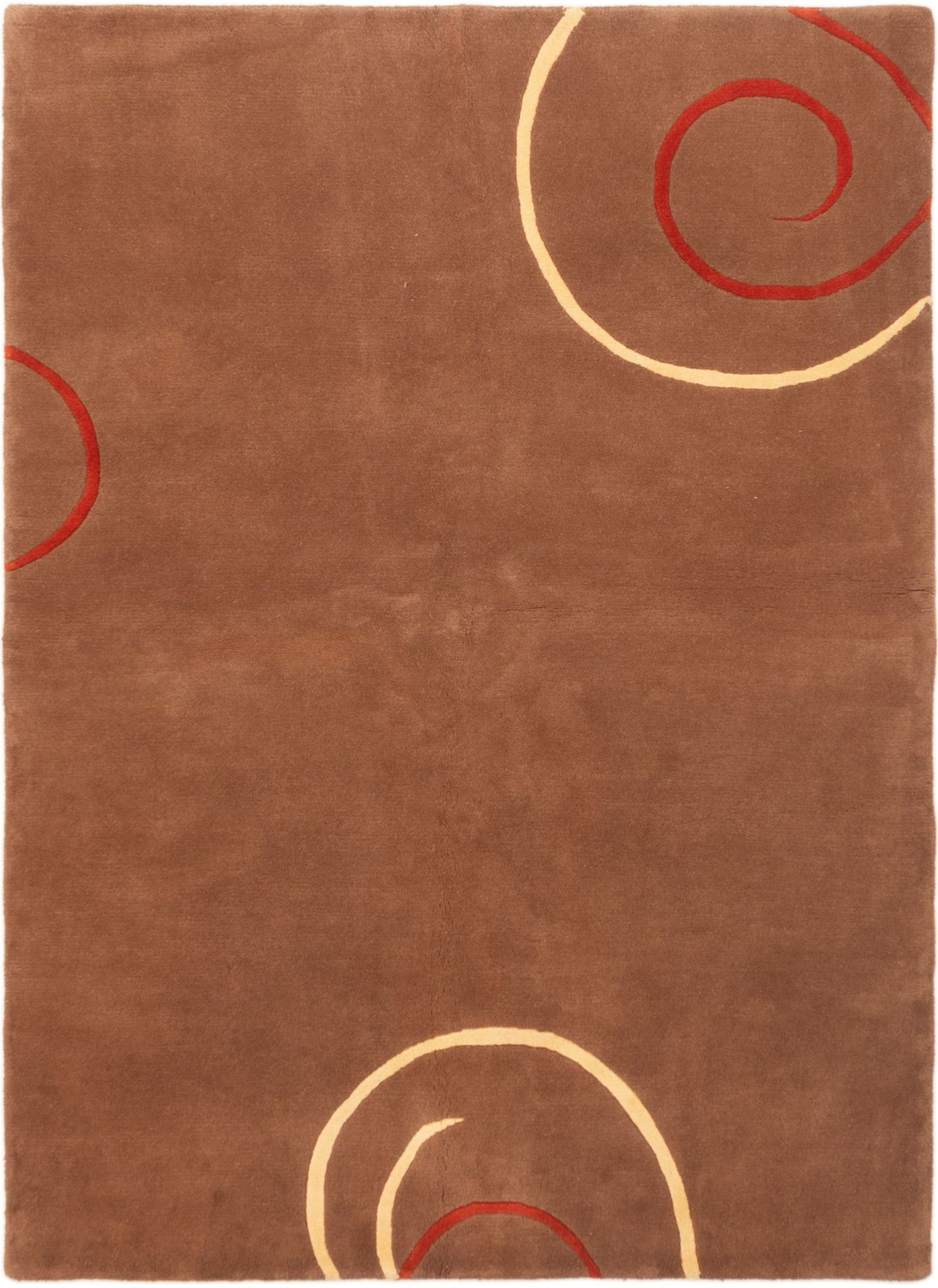 Hand-knotted Karma Brown Wool Rug 5'6" x 7'6" Size: 5'6" x 7'6"  