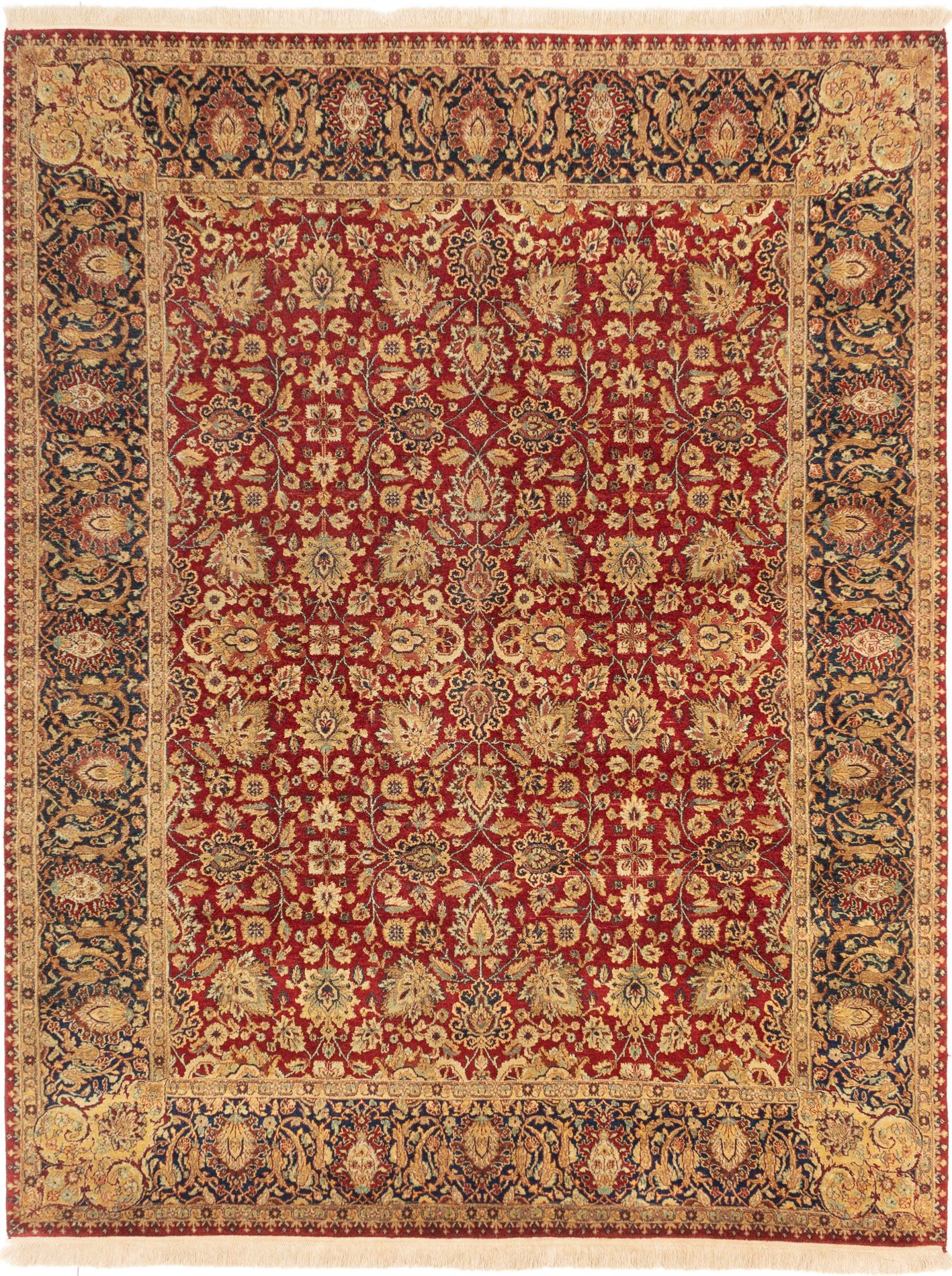 Hand-knotted Jamshidpour Dark Red Wool Rug 8'0" x 10'0"  Size: 8'0" x 10'0"  