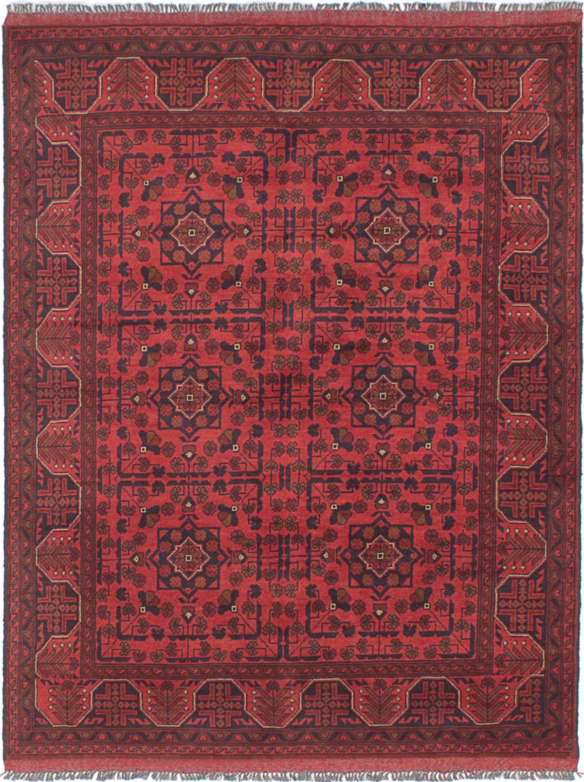 Hand-knotted Finest Khal Mohammadi Red Wool Rug 4'11" x 6'3"  Size: 4'11" x 6'3"  