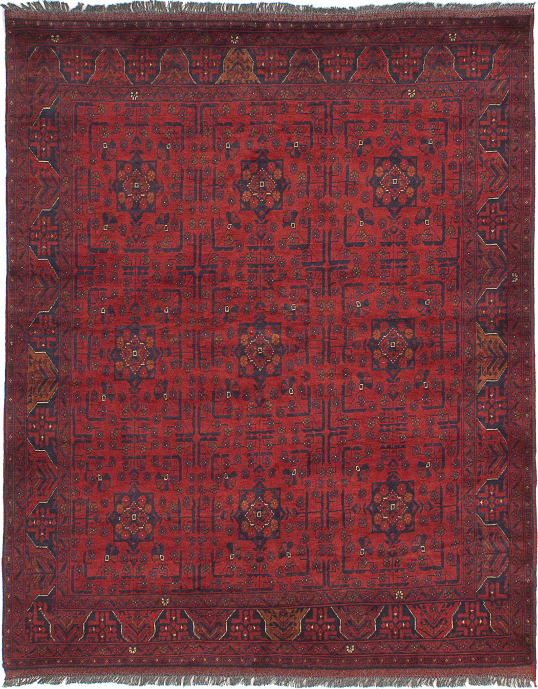 Hand-knotted Finest Khal Mohammadi Dark Red Wool Rug 5'1" x 6'4" Size: 5'1" x 6'4"  