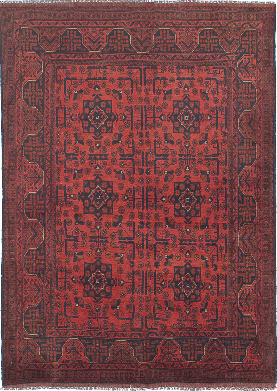 Hand-knotted Finest Khal Mohammadi Dark Red Wool Rug 5'6" x 7'5" Size: 5'6" x 7'5"  