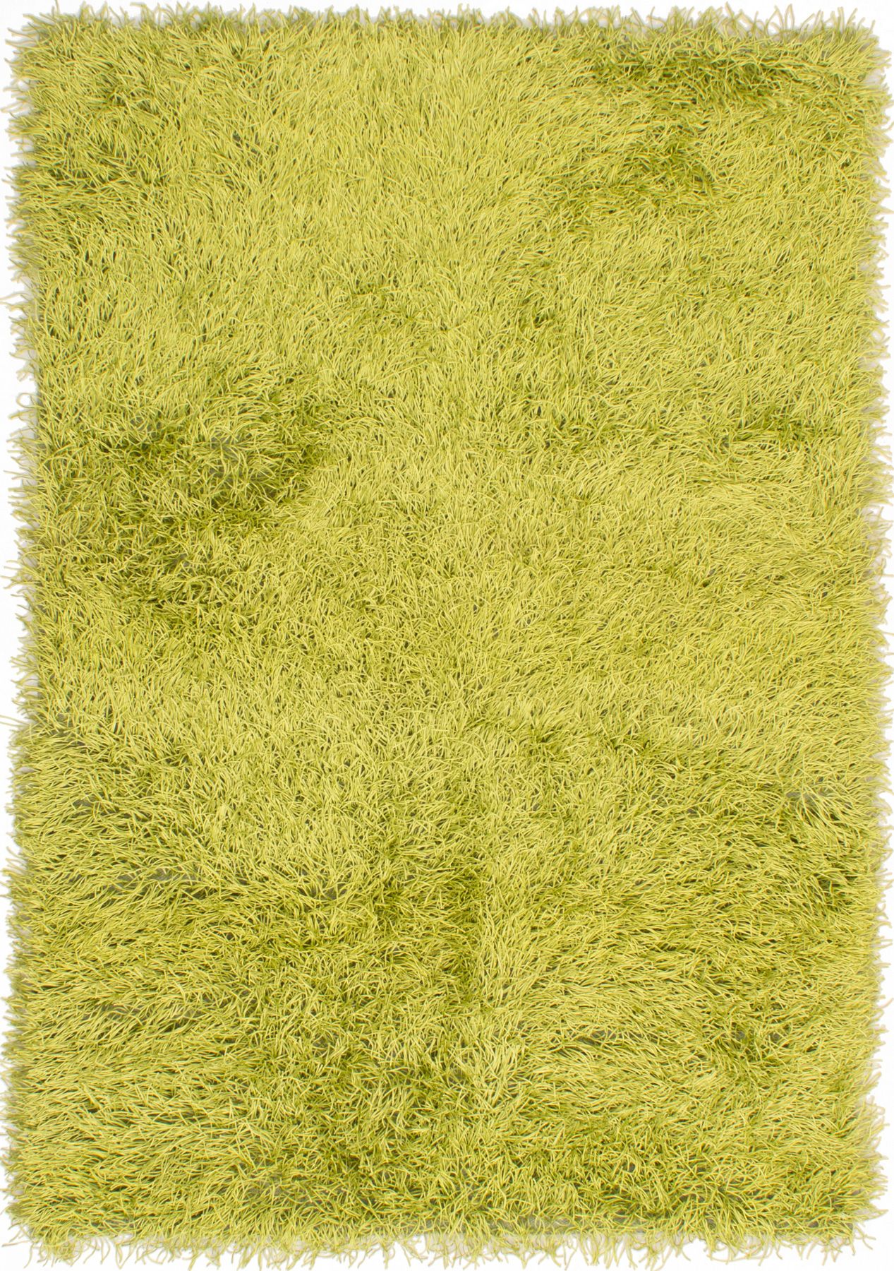 Hand-knotted Retro Plush Light Green Polyester Shag 6'3" x 9'0" Size: 6'3" x 9'0"  