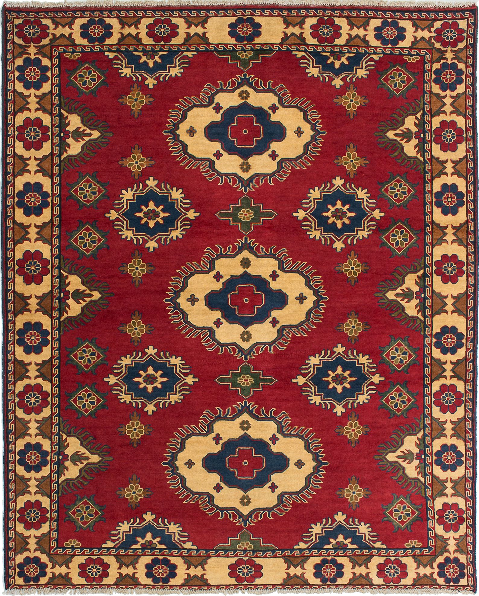 Hand-knotted Finest Kargahi Dark Red Wool Rug 5'10" x 7'3" Size: 5'10" x 7'3"  