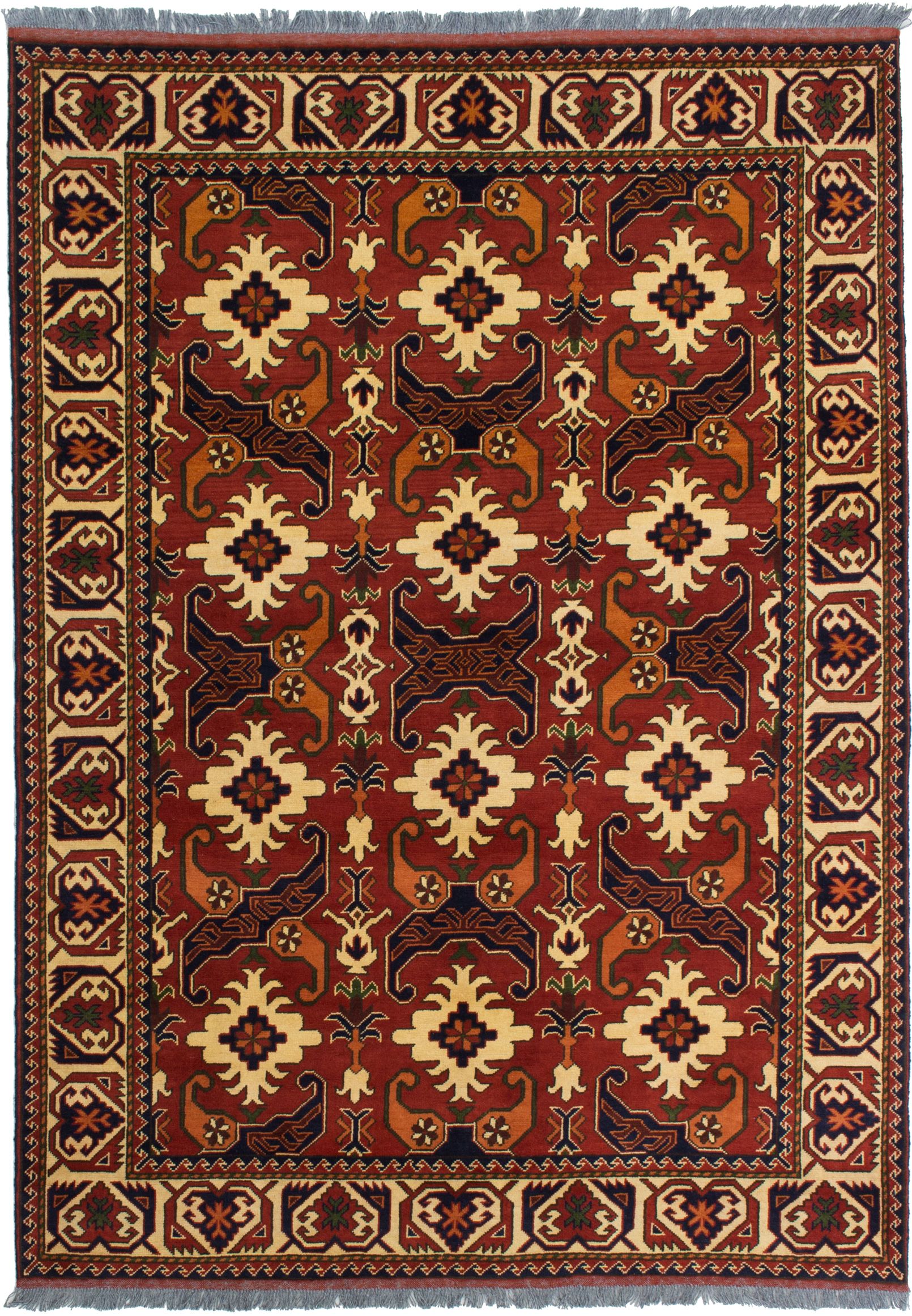 Hand-knotted Finest Kargahi Dark Copper Wool Rug 5'10" x 8'2" Size: 5'10" x 8'2"  