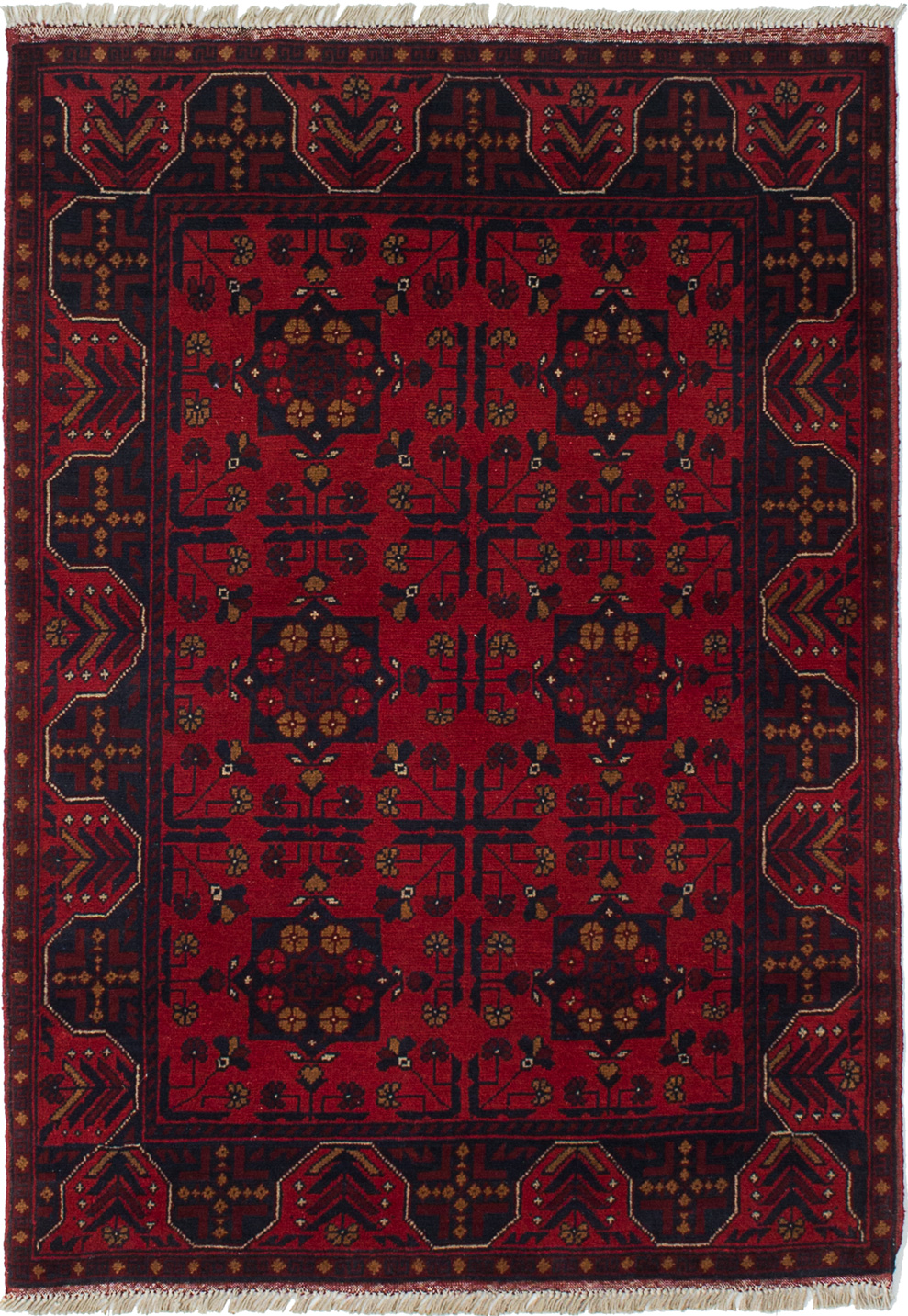 Hand-knotted Finest Khal Mohammadi Red Wool Rug 3'5" x 4'10" (24) Size: 3'5" x 4'10"  