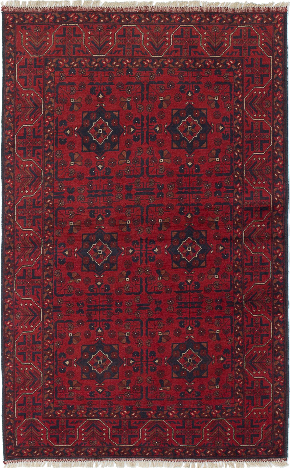 Hand-knotted Finest Khal Mohammadi Dark Red Wool Rug 4'0" x 6'6"  Size: 4'0" x 6'6"  