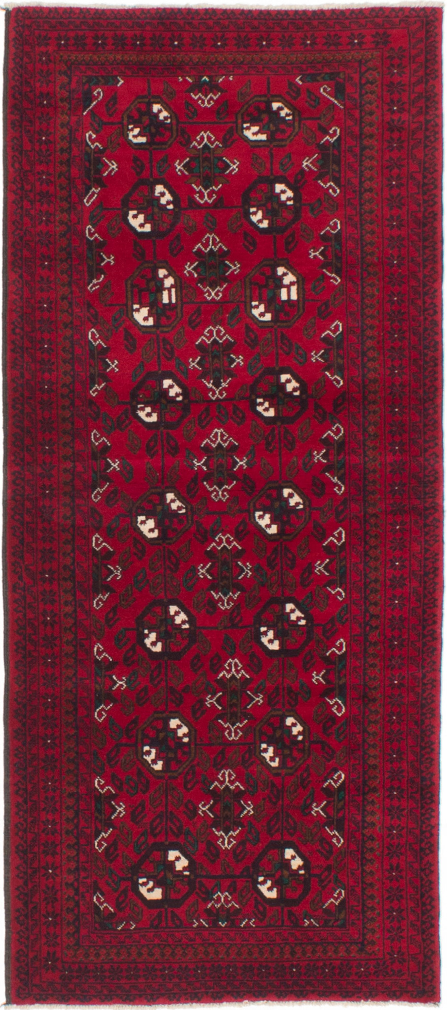 Hand-knotted Finest Rizbaft Dark Red Wool Rug 2'9" x 6'2" Size: 2'9" x 6'2"  