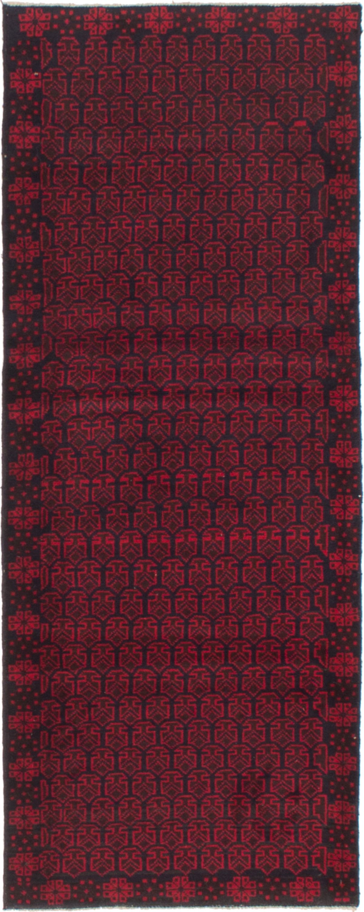 Hand-knotted Teimani Dark Navy Wool Rug 2'7" x 6'7" Size: 2'7" x 6'7"  