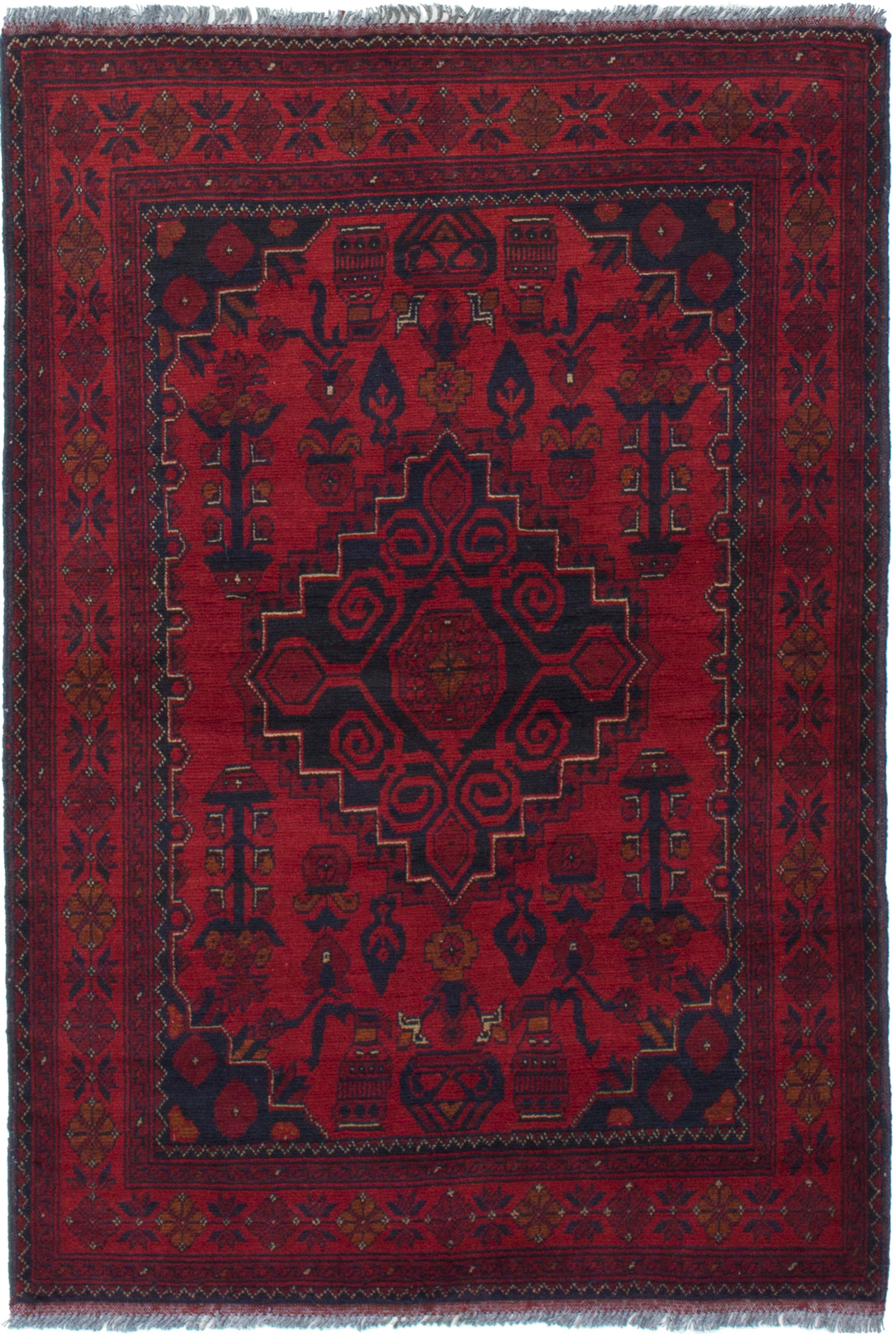 Hand-knotted Finest Khal Mohammadi Red Wool Rug 3'5" x 5'2"  Size: 3'5" x 5'2"  