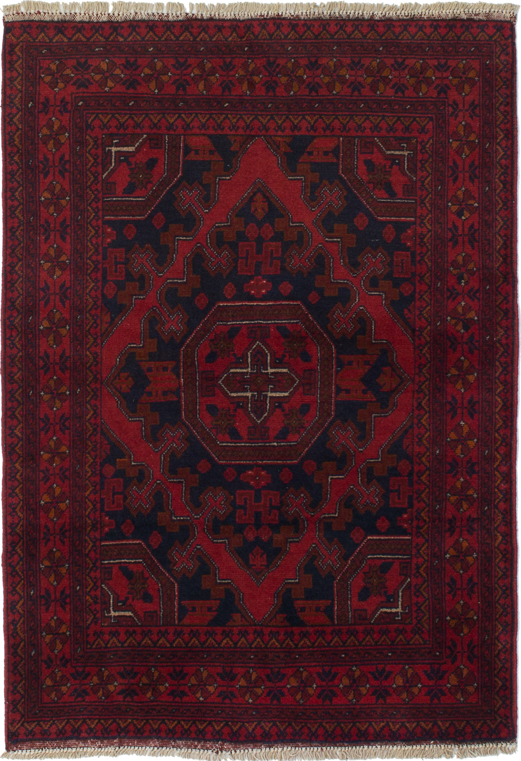 Hand-knotted Finest Khal Mohammadi Red Wool Rug 3'5" x 4'8"  Size: 3'5" x 4'8"  