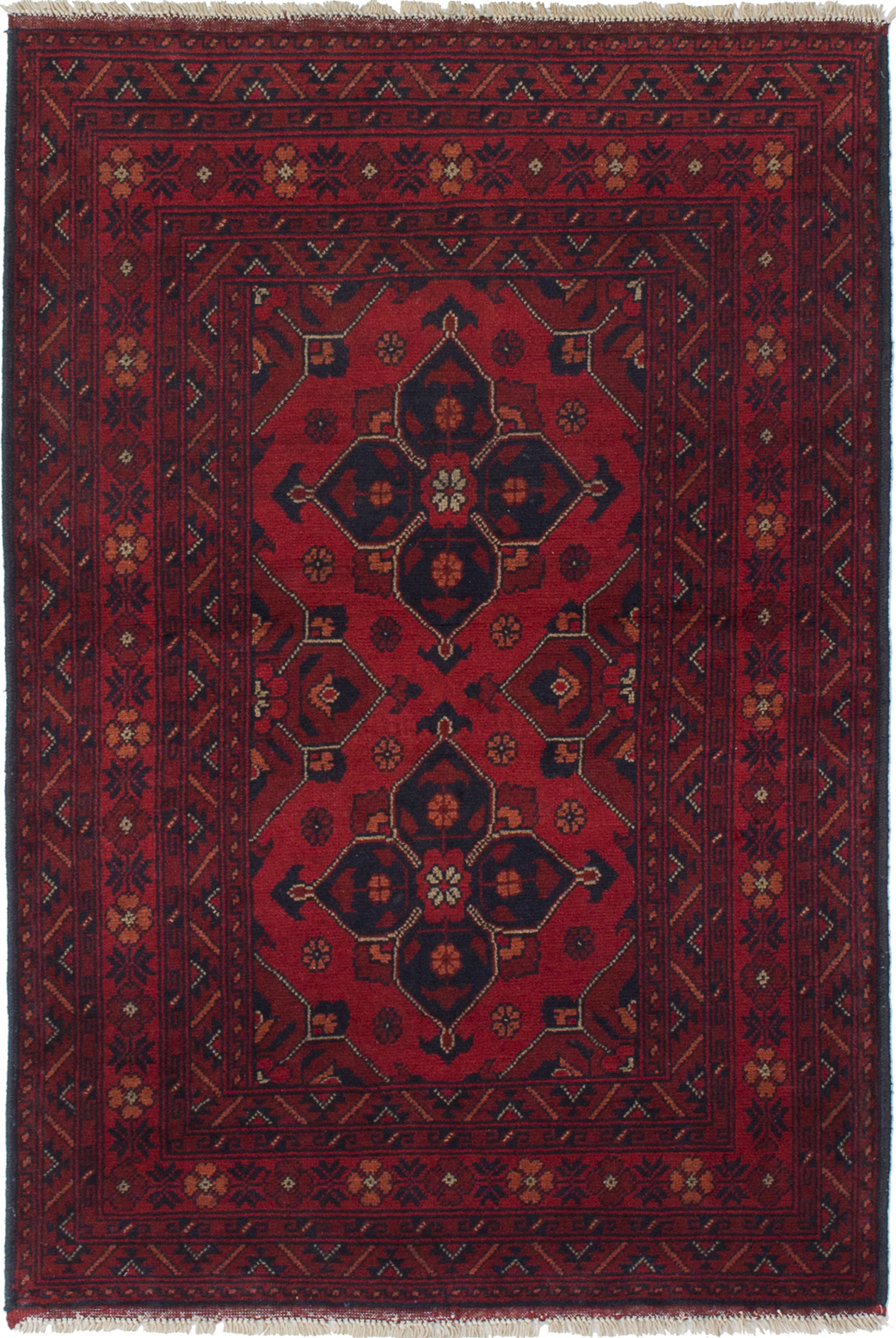 Hand-knotted Finest Khal Mohammadi Dark Red Wool Rug 3'3" x 4'11"  Size: 3'3" x 4'11"  