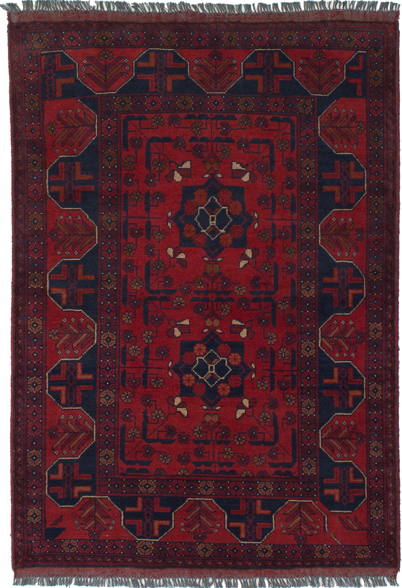 Hand-knotted Finest Khal Mohammadi Red Wool Rug 3'5" x 4'11" (15) Size: 3'5" x 4'11"  