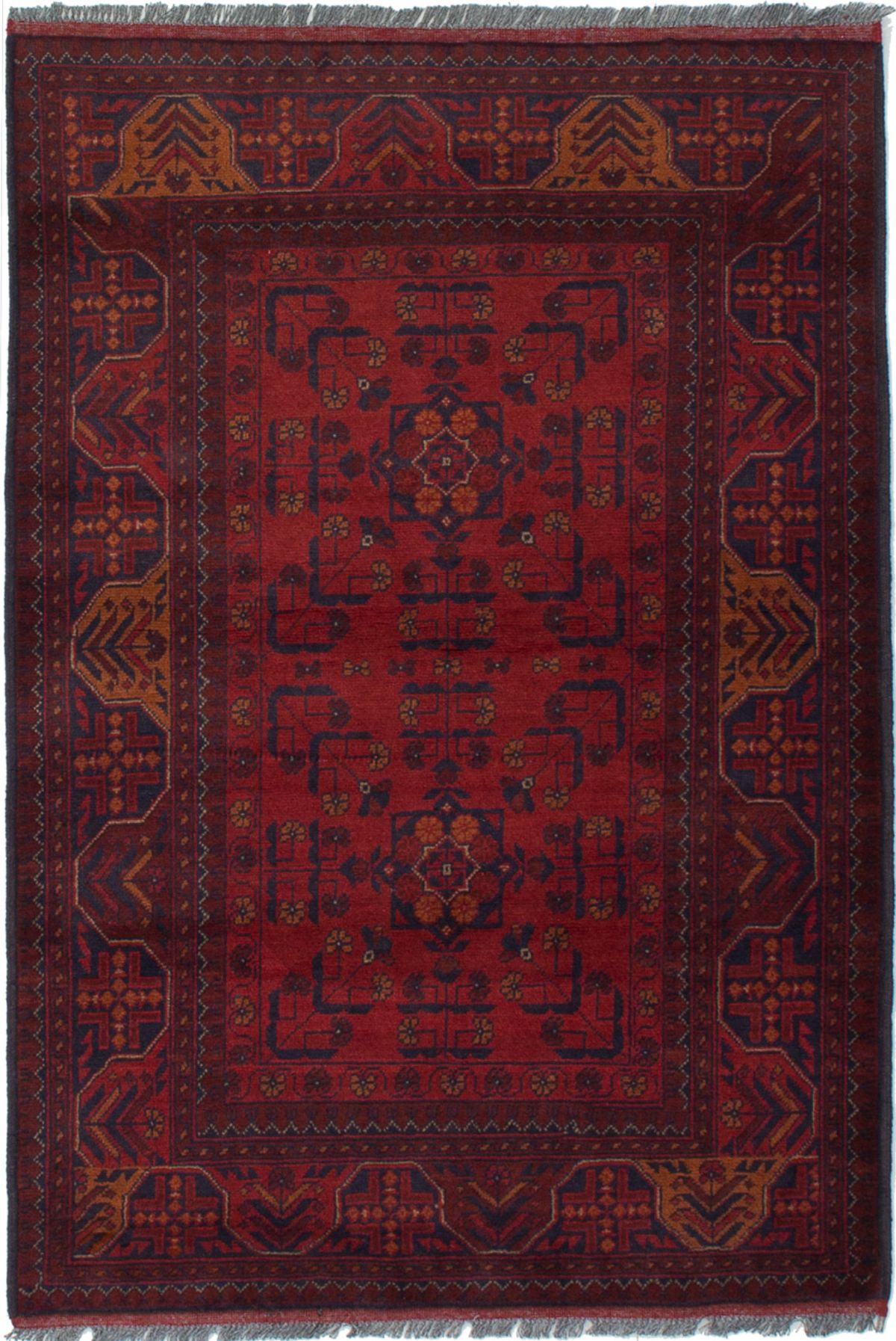 Hand-knotted Finest Khal Mohammadi Red Wool Rug 3'3" x 4'10" (26) Size: 3'3" x 4'10"  