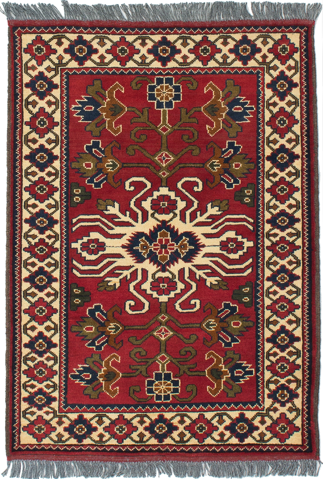 Hand-knotted Finest Kargahi Dark Red Wool Rug 2'10" x 4'0"  Size: 2'10" x 4'0"  